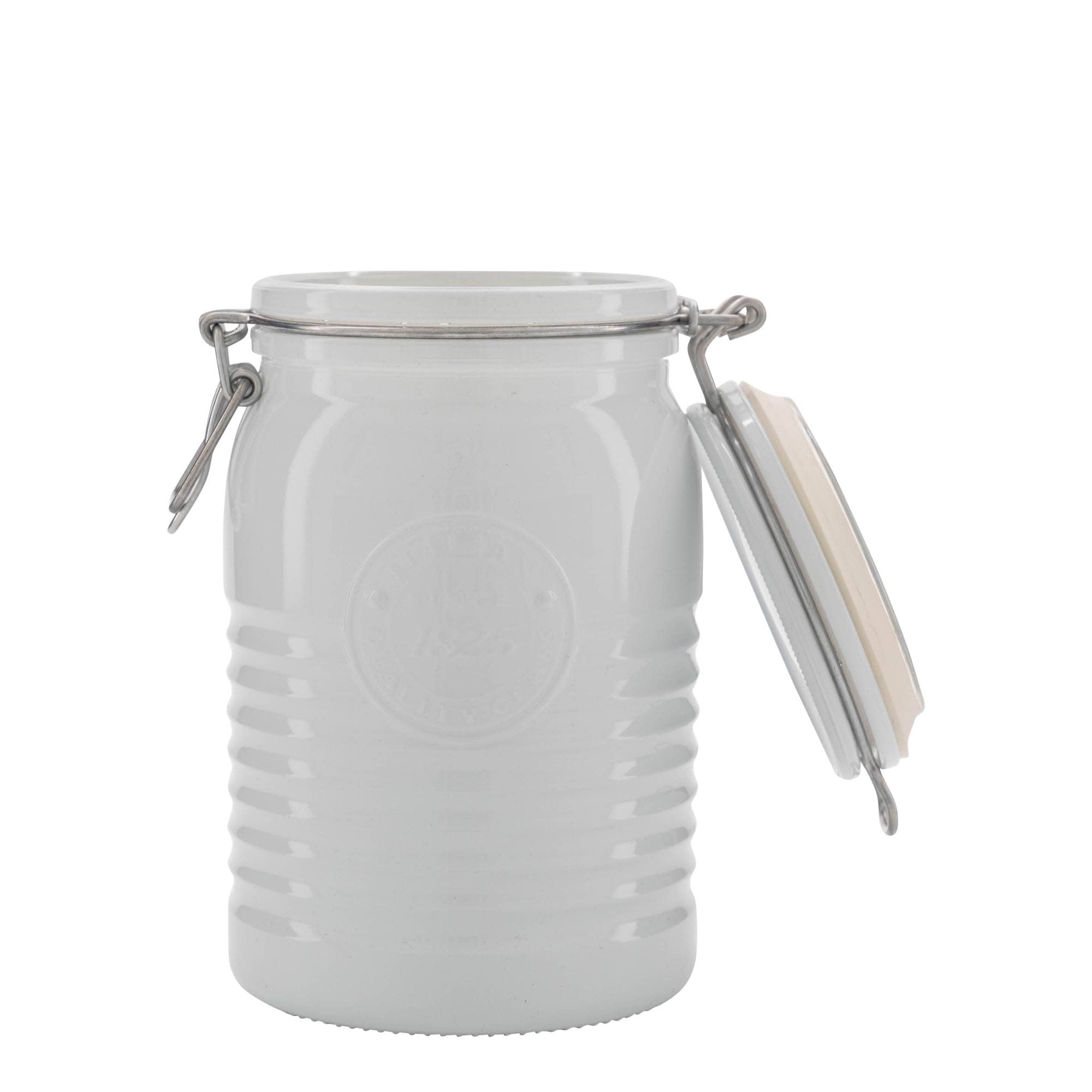 1000 ml słoik z zamknięciem pałąkowym 'Officina 1825', kolor biały, zamknięcie: Zamknięcie pałąkowe
