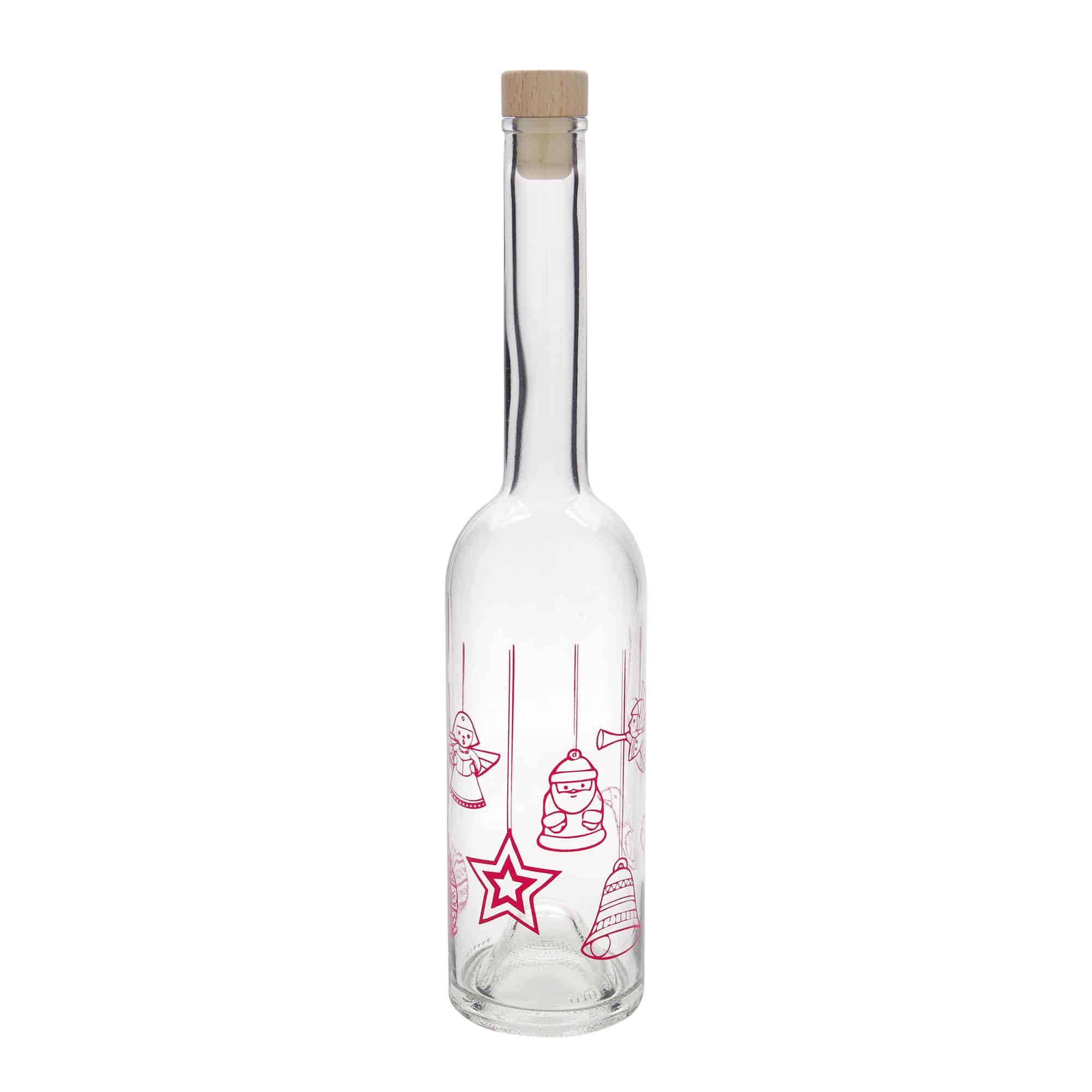 500 ml butelka szklana 'Opera', wzór: gwiazdy, zamknięcie: korek