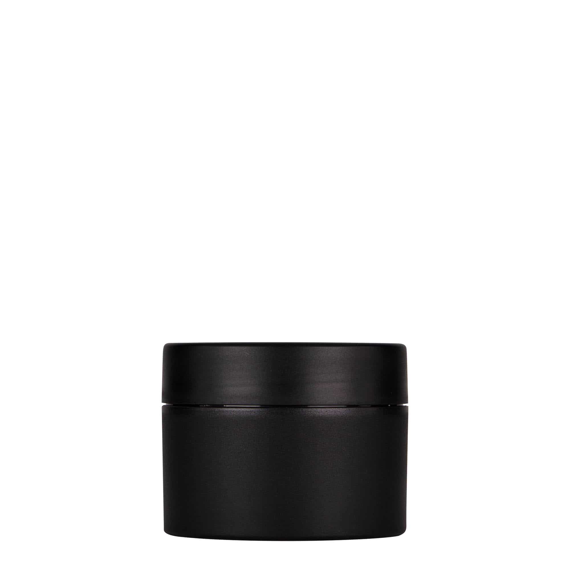 100 ml słoiczek z tworzywa sztucznego 'Antonella', PP, kolor czarny, zamknięcie: zakrętka