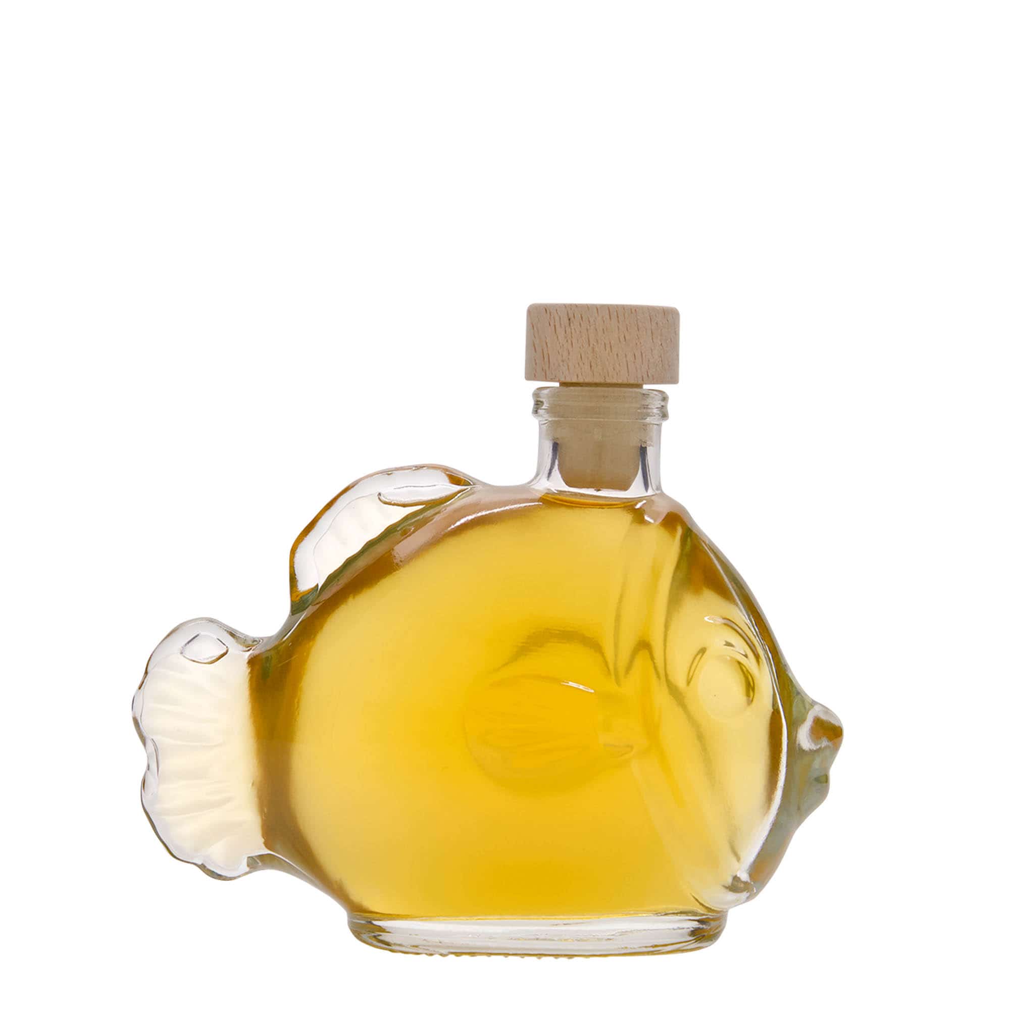 200 ml butelka szklana 'Ryba', zamknięcie: korek