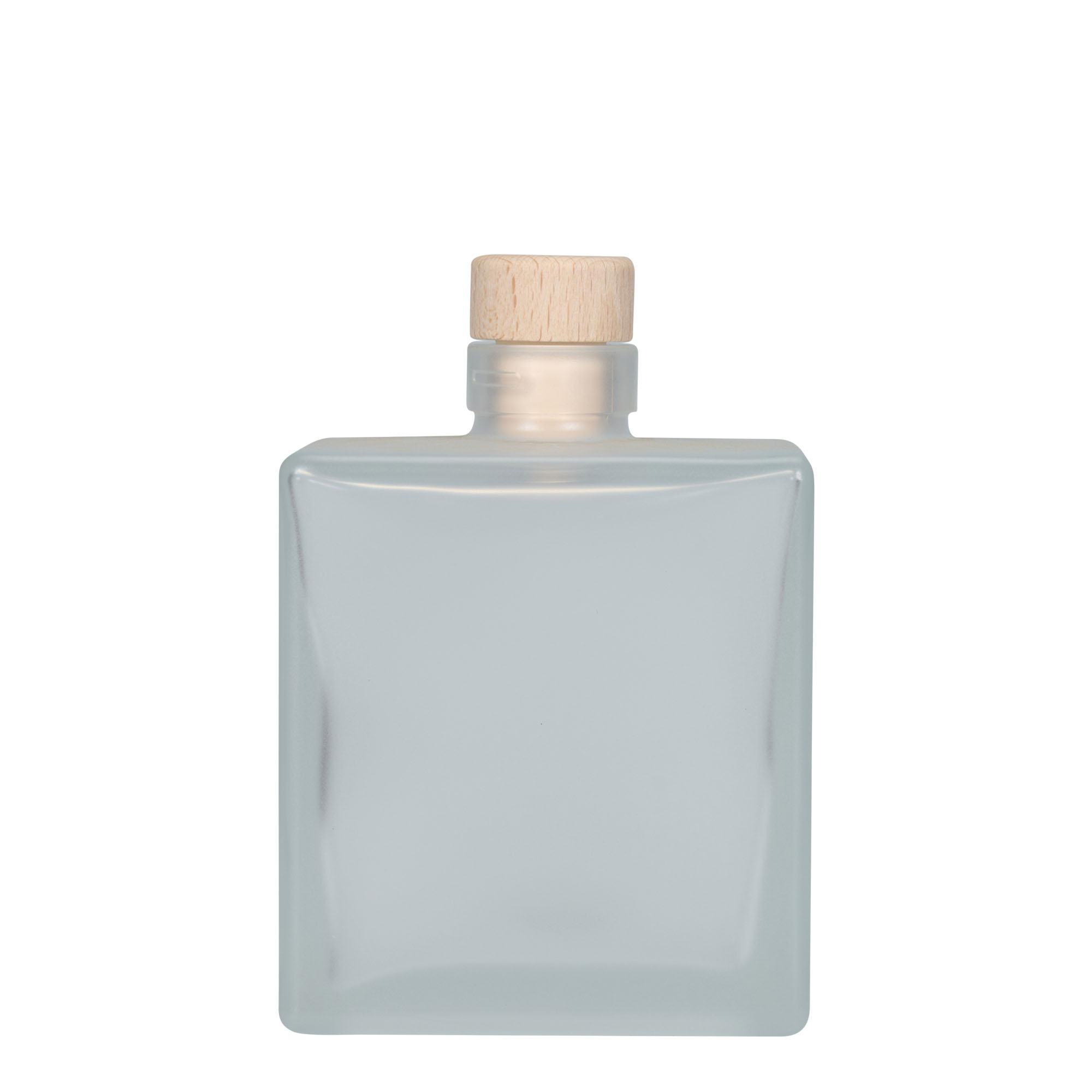 500 ml butelka szklana 'Cube', kwadratowa, mrożona, szyjka: korek