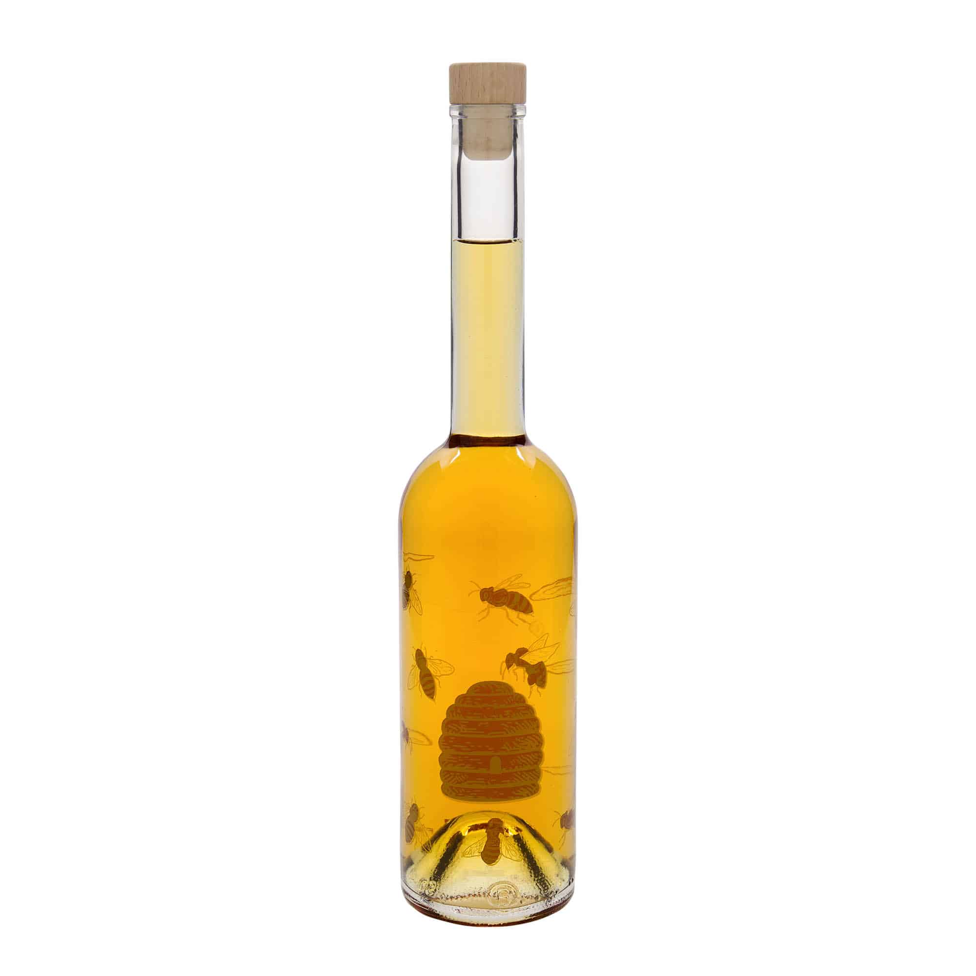 500 ml butelka szklana 'Opera', wzór: pszczoły, zamknięcie: korek