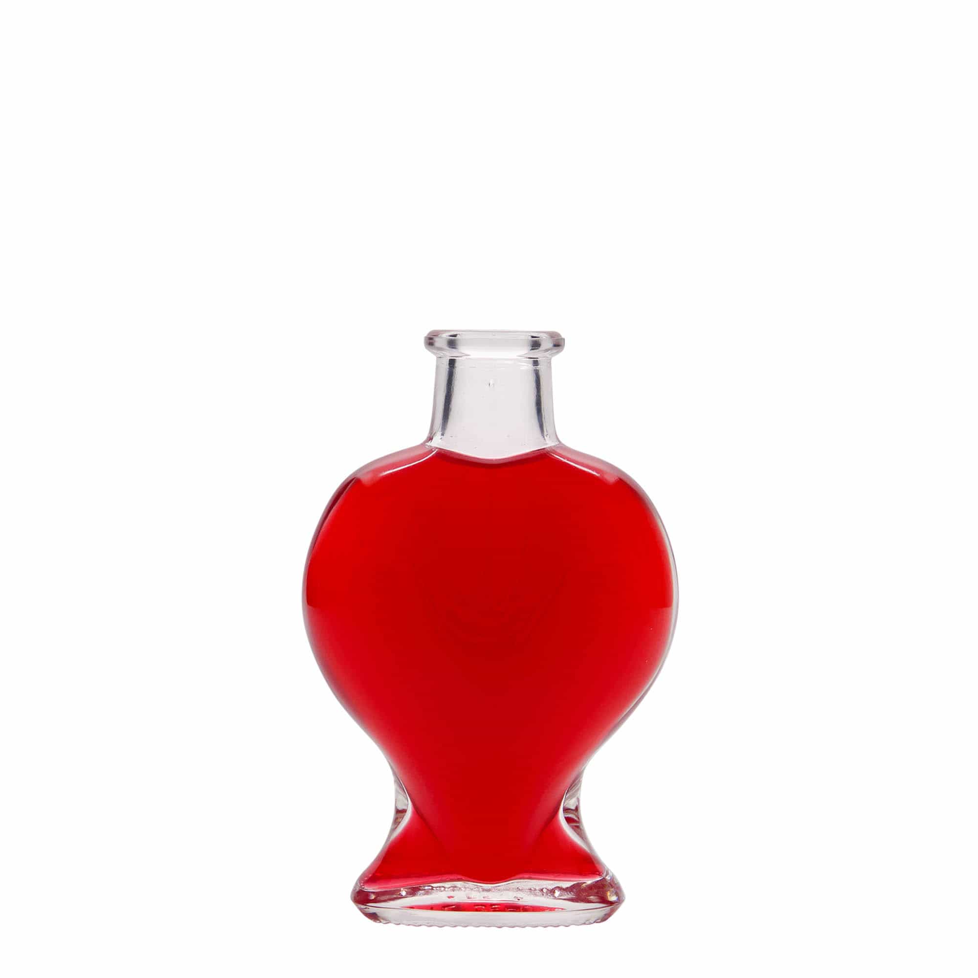 100 ml butelka szklana 'Serce', zamknięcie: korek