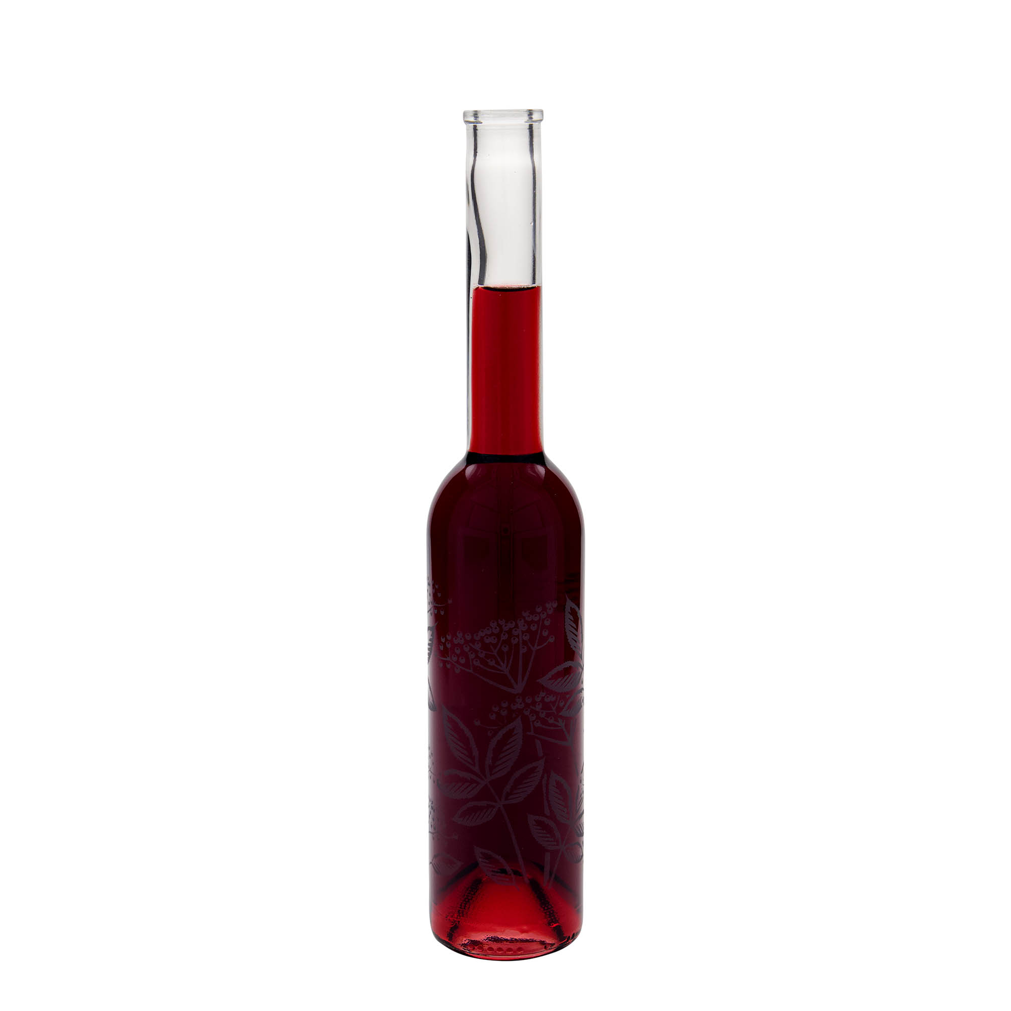 350 ml butelka szklana 'Opera', motyw: czarny bez, szyjka: korek 350 ml butelka szklana 'Opera', motyw: czarny bez, szyjka: korek
