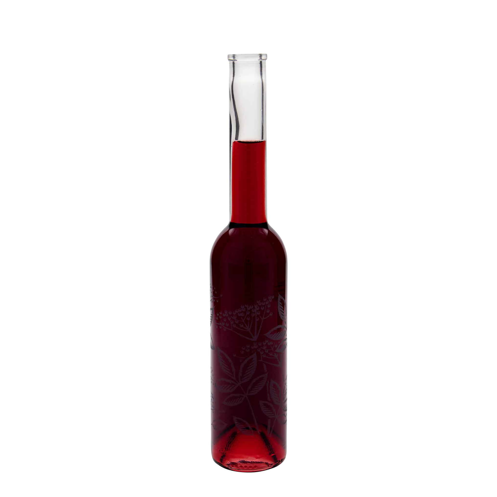 350 ml butelka szklana 'Opera', motyw: czarny bez, szyjka: korek