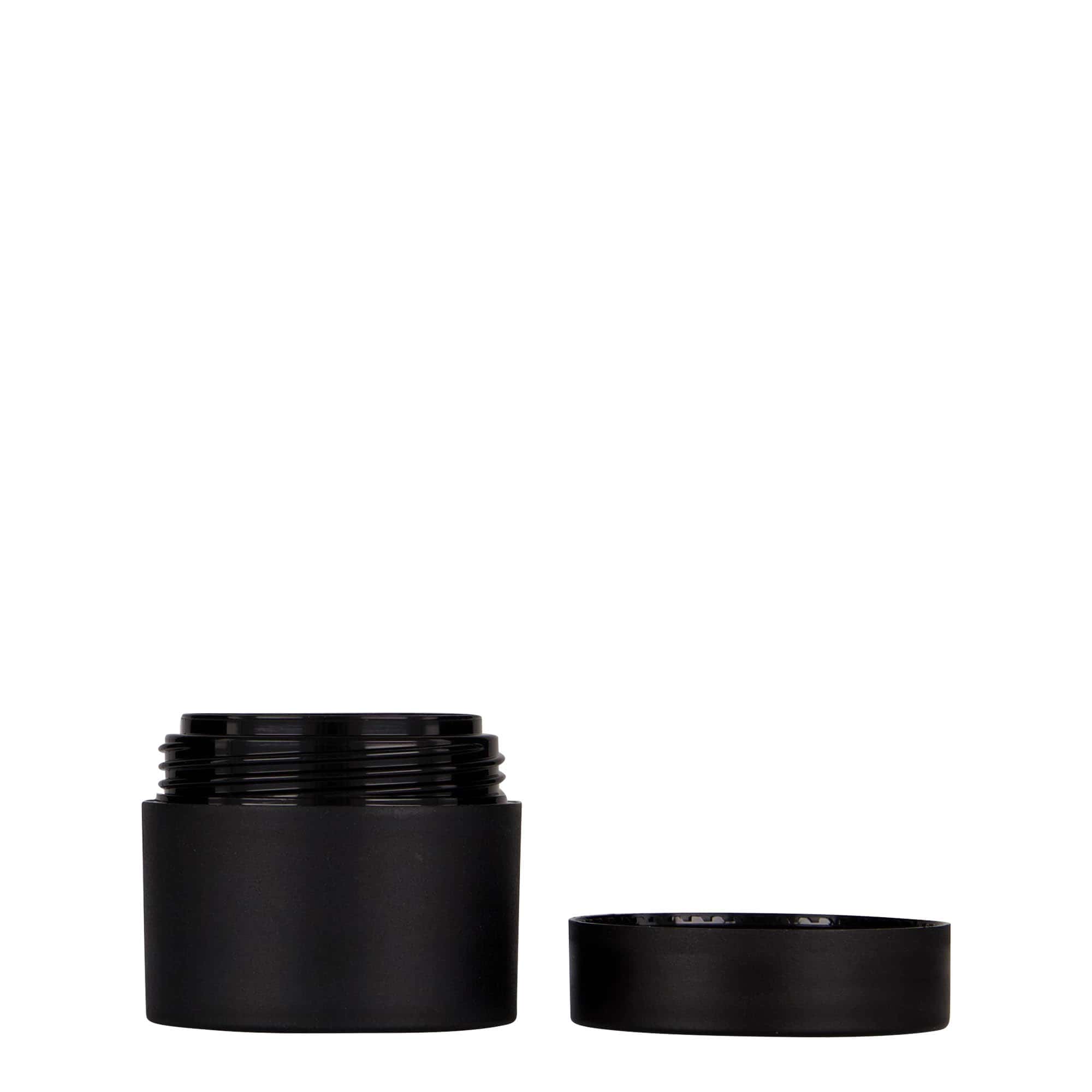30 ml plastikowy pojemnik 'Antonella', PP, czarny, otwór: zakrętka na gwint