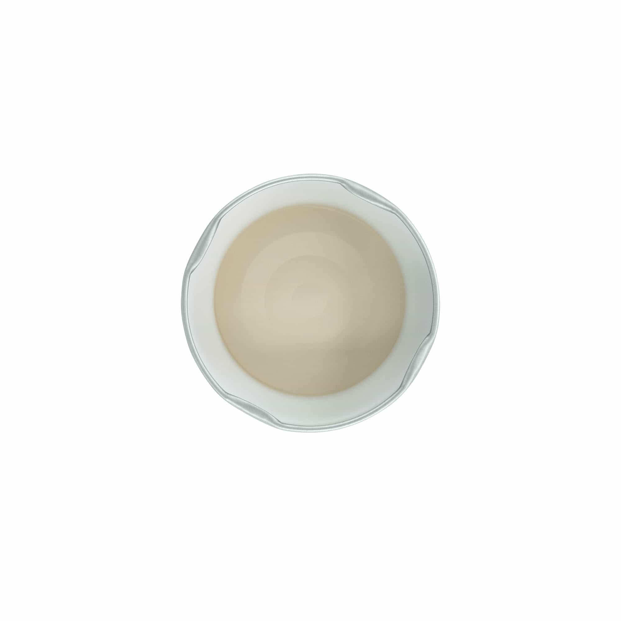 Głęboki zakręcany korek, blacha biała, srebrny, do szyjki: Deep-TO 63 Głęboki zakręcany korek, blacha biała, srebrny, do szyjki: Deep-TO 63