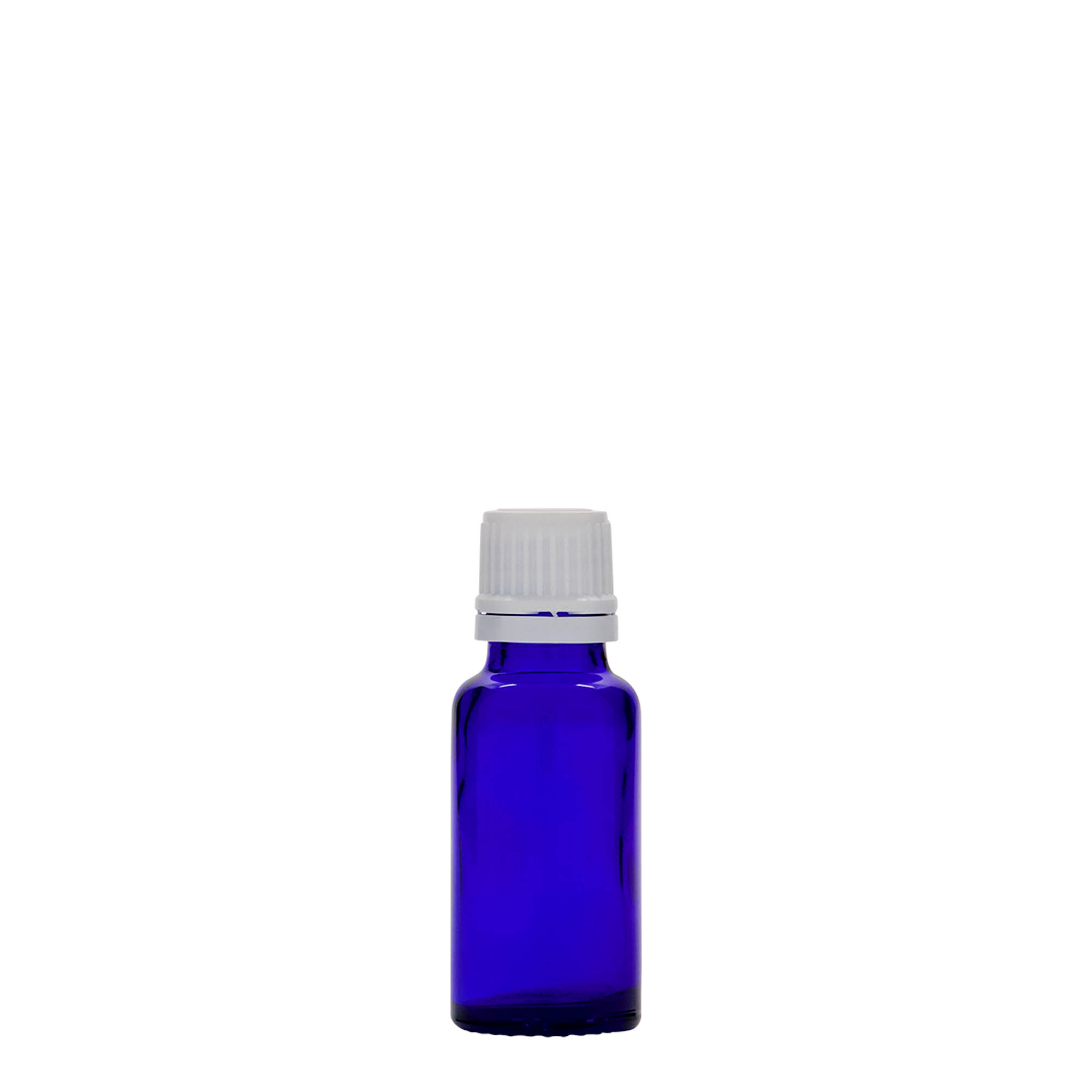 20 ml butelka medyczna, szkło, królewski błękit, wylot: DIN 18