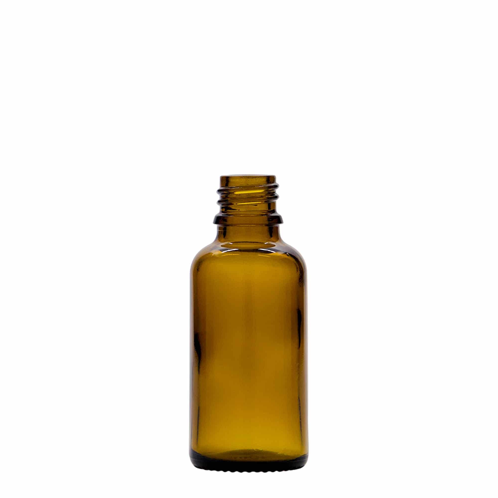 30 ml butelka z pipetą, medyczna, szklana, brązowa, wylot: DIN 18
