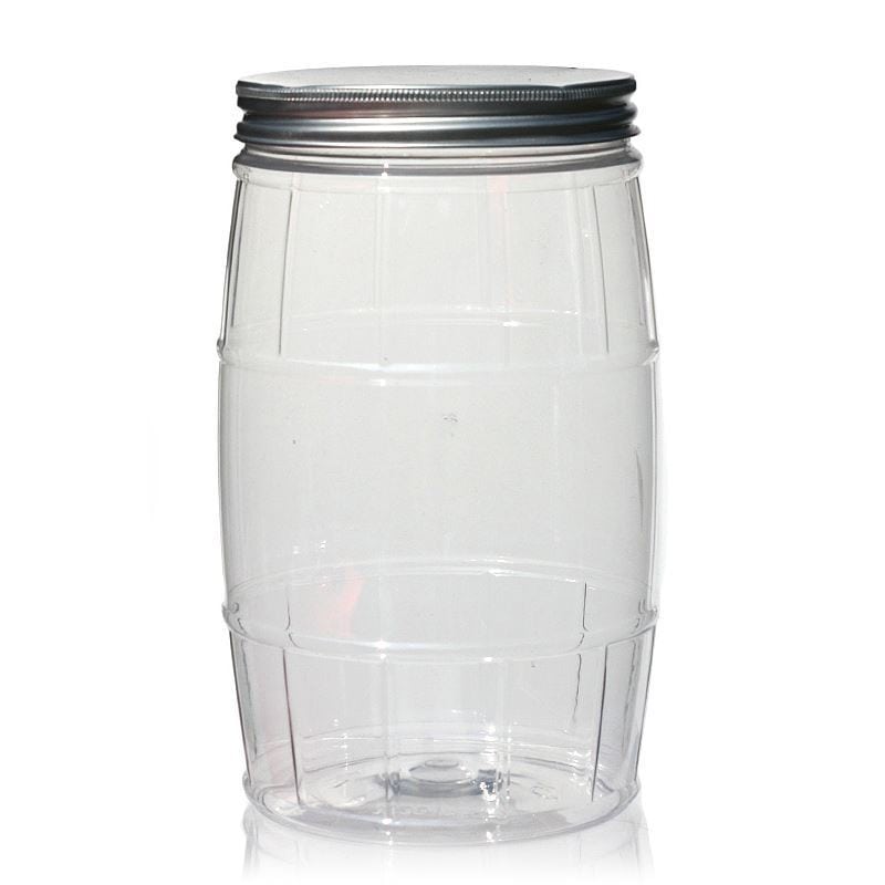 1.500 ml puszka PET „beczka”, tworzywo sztuczne, gwint: 100/400