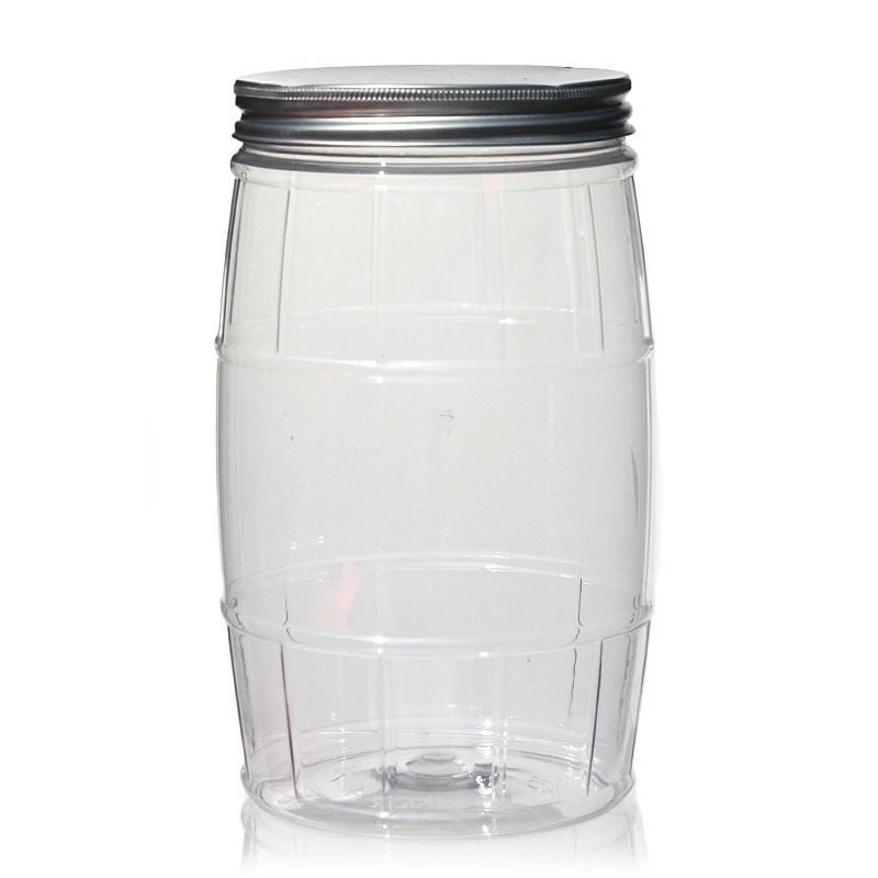 1.500 ml puszka PET „beczka”, tworzywo sztuczne, gwint: 100/400