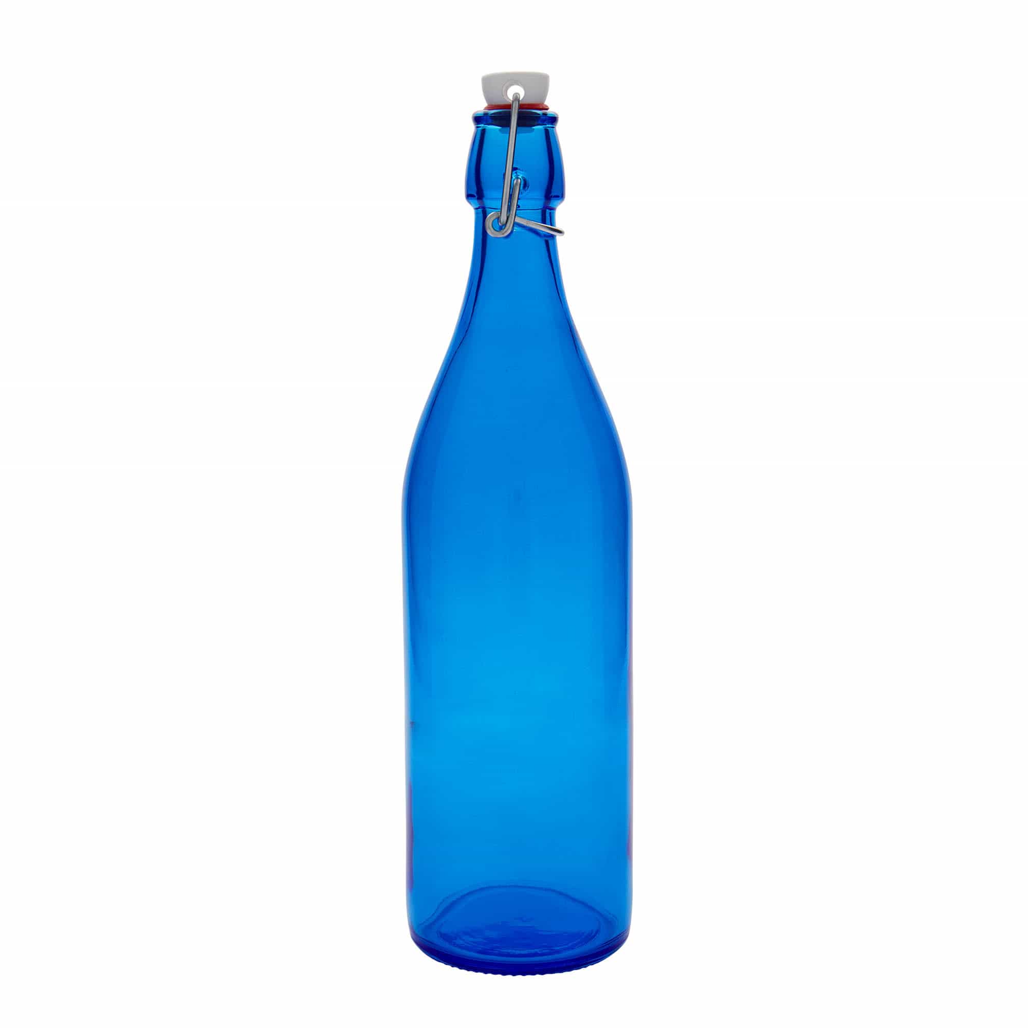 1.000 ml butelka szklana „Giara”, niebieska, otwór: zamknięcie na zatrzask