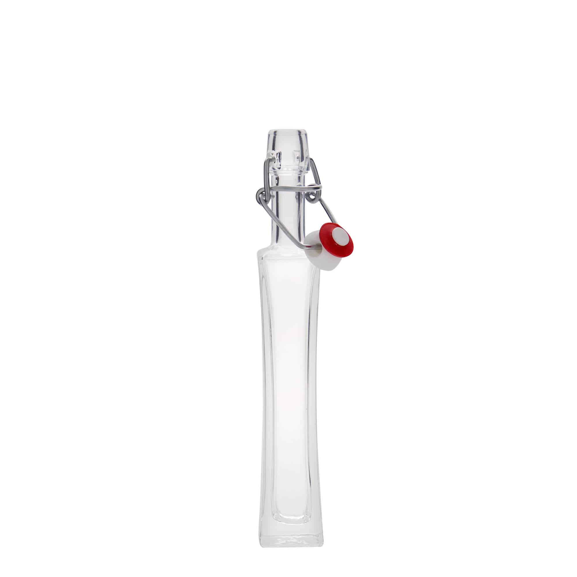 40 ml butelka szklana „Koko”, kwadratowa, otwór: zamknięcie na klamrę 40 ml butelka szklana „Koko”, kwadratowa, otwór: zamknięcie na klamrę