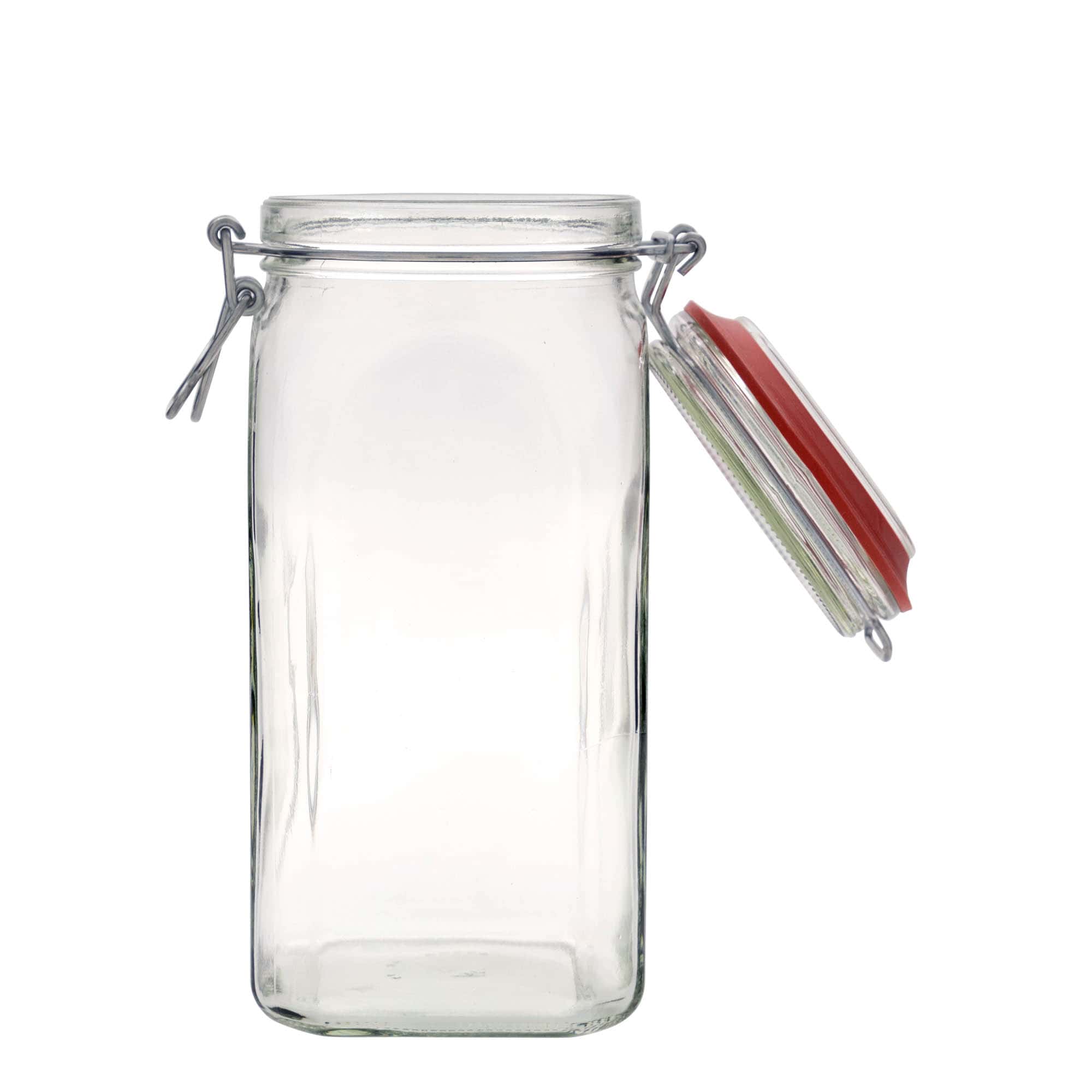 1540 ml słoik z zamknięciem pałąkowym, kwadratowy, zamknięcie: Zamknięcie pałąkowe