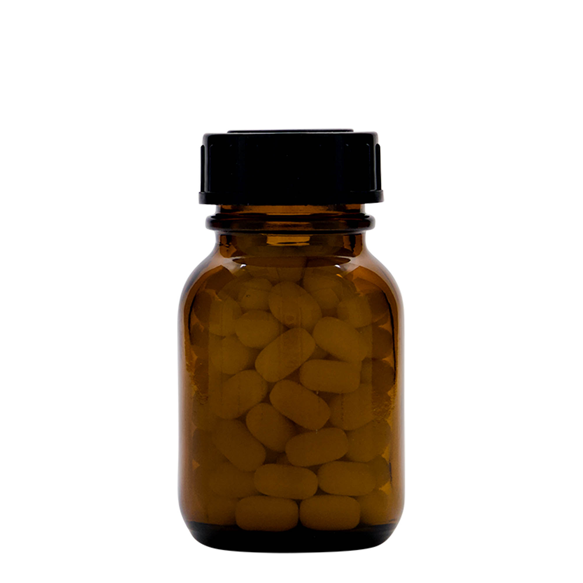 50 ml słoik z szeroką szyjką, brązowy, otwór: DIN 32 50 ml słoik z szeroką szyjką, brązowy, otwór: DIN 32