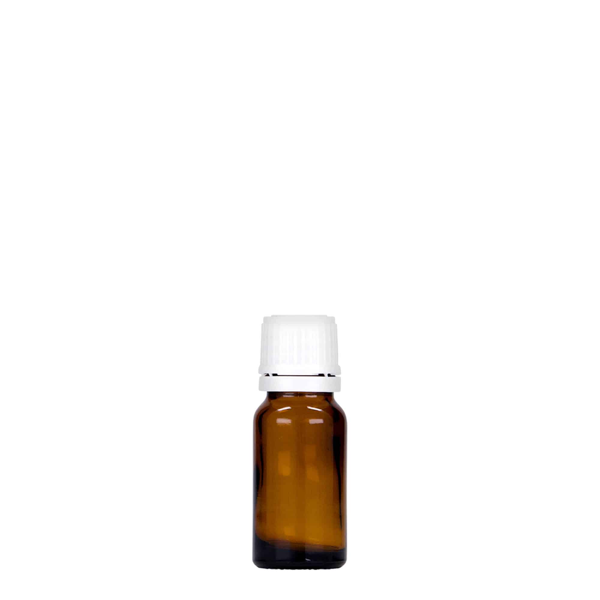 10 ml butelka medyczna, szkło, brązowa, wylot: DIN 18