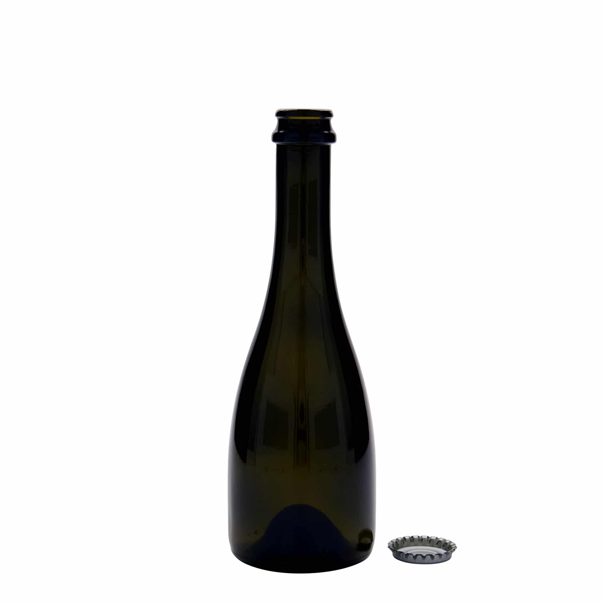 330 ml butelka na piwo/szampana „Tosca”, szkło, antyczny zielony, szyjka: kapsel koronowy