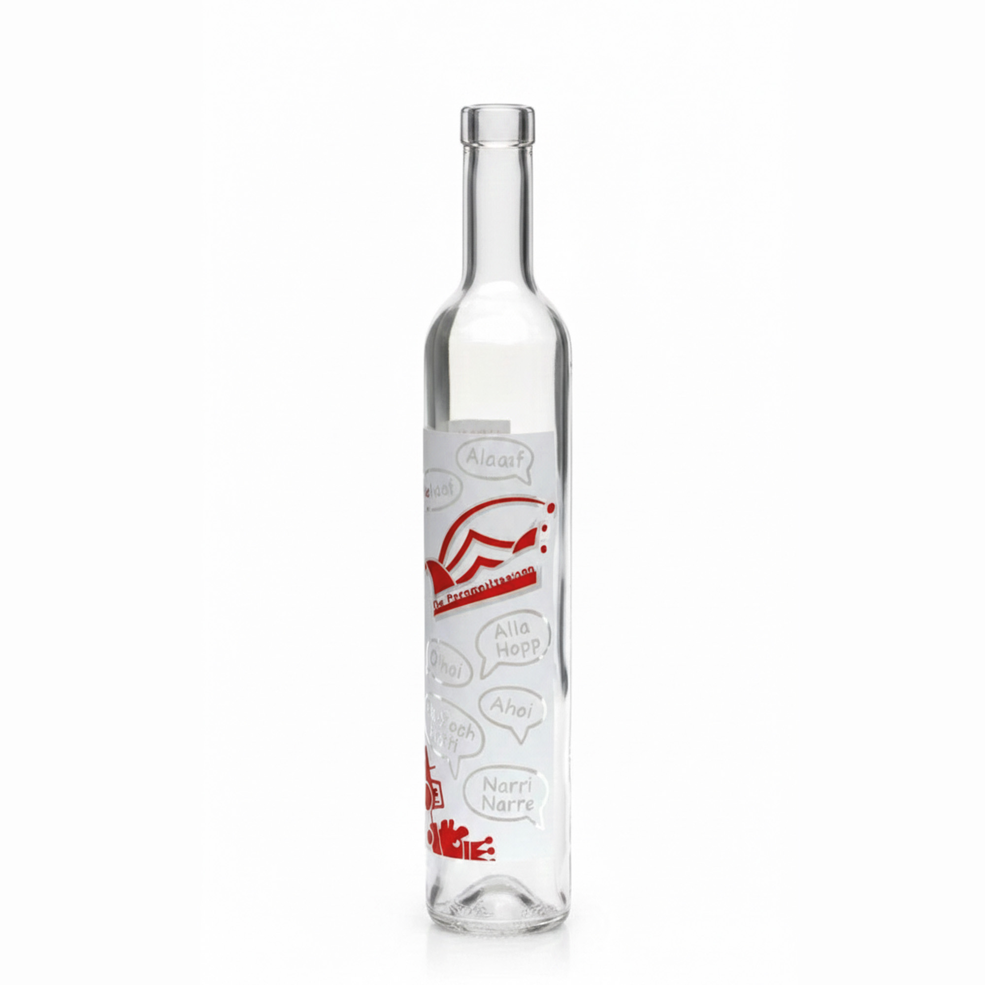 500 ml butelka szklana Maximo z nadrukiem 'Karnawał', korek na szyjce