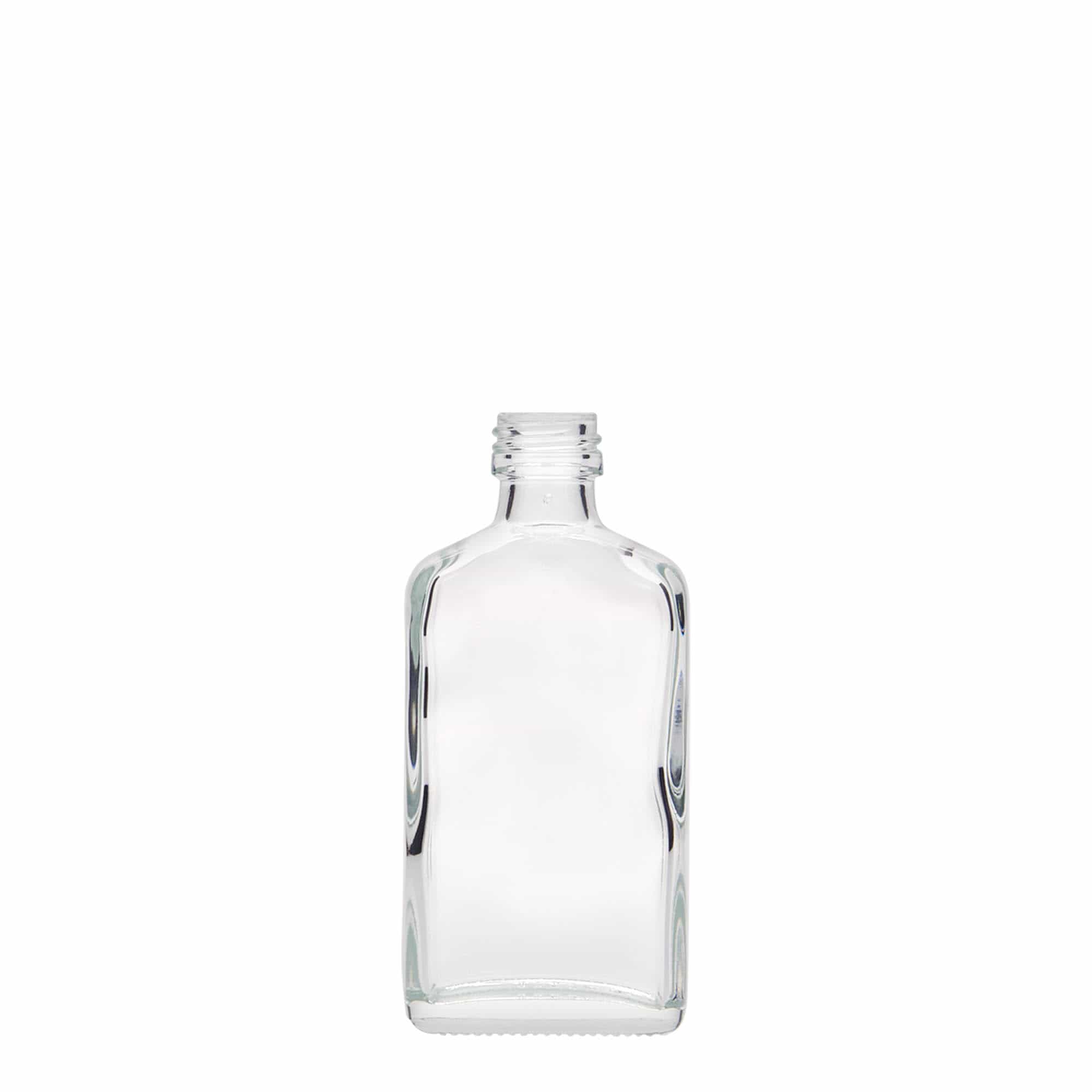 50 ml butelka kieszonkowa, prostokątna, szkło, wylot: PP 18
