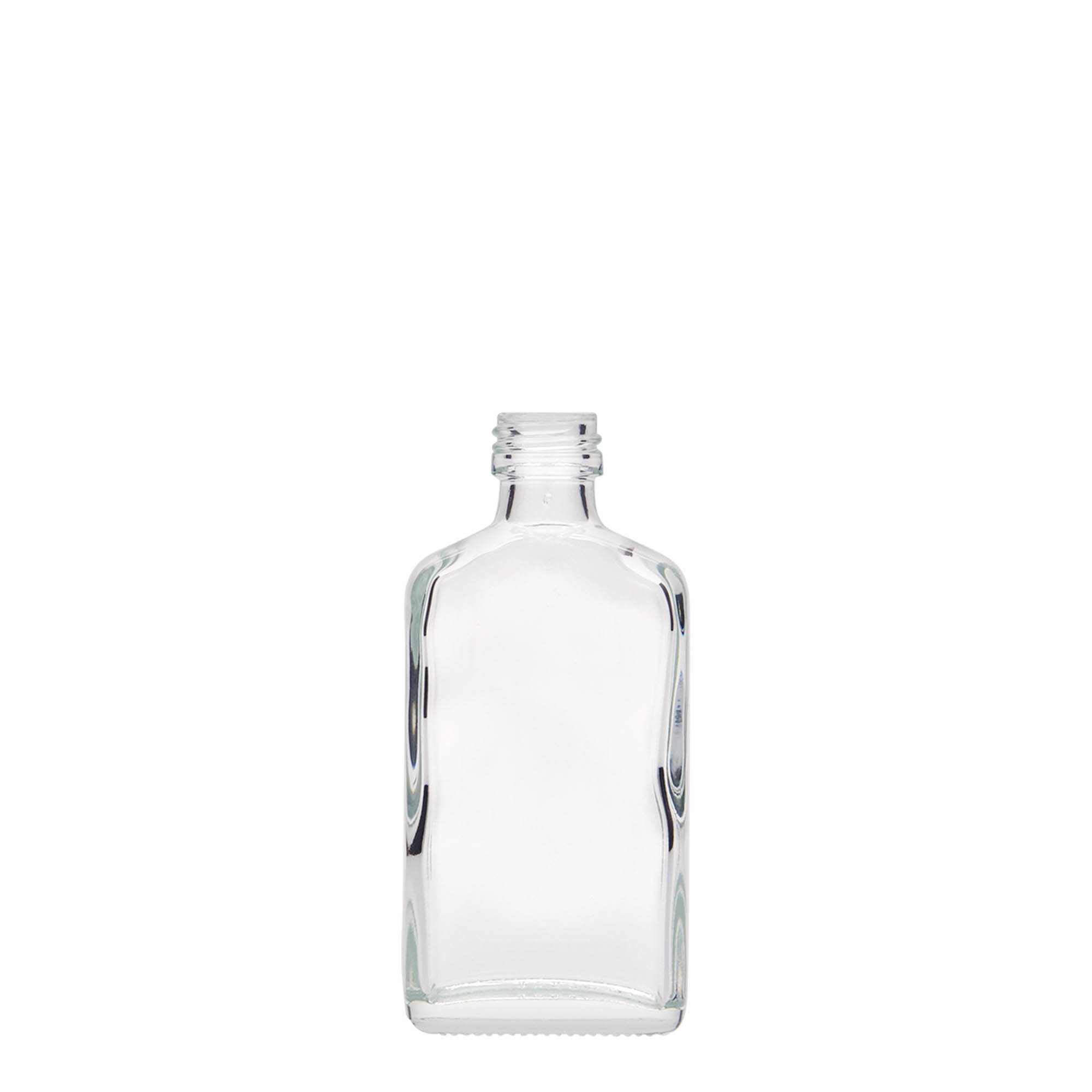 50 ml butelka kieszonkowa, prostokątna, szkło, wylot: PP 18