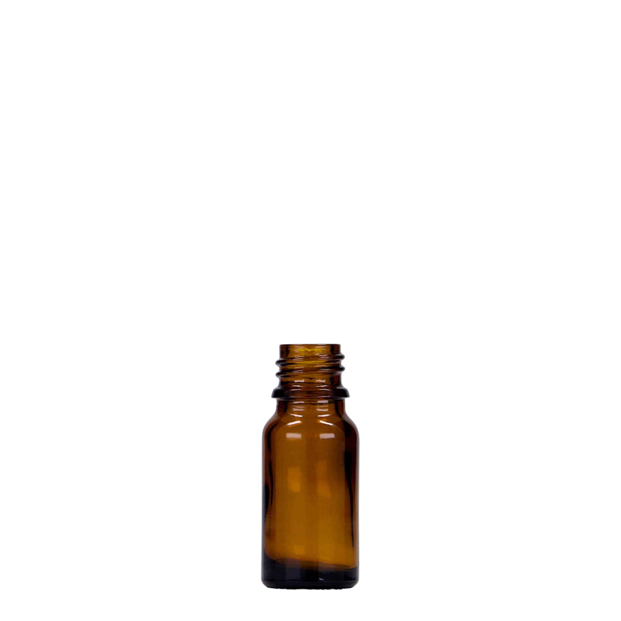 10 ml butelka medyczna, szkło, brązowa, wylot: DIN 18