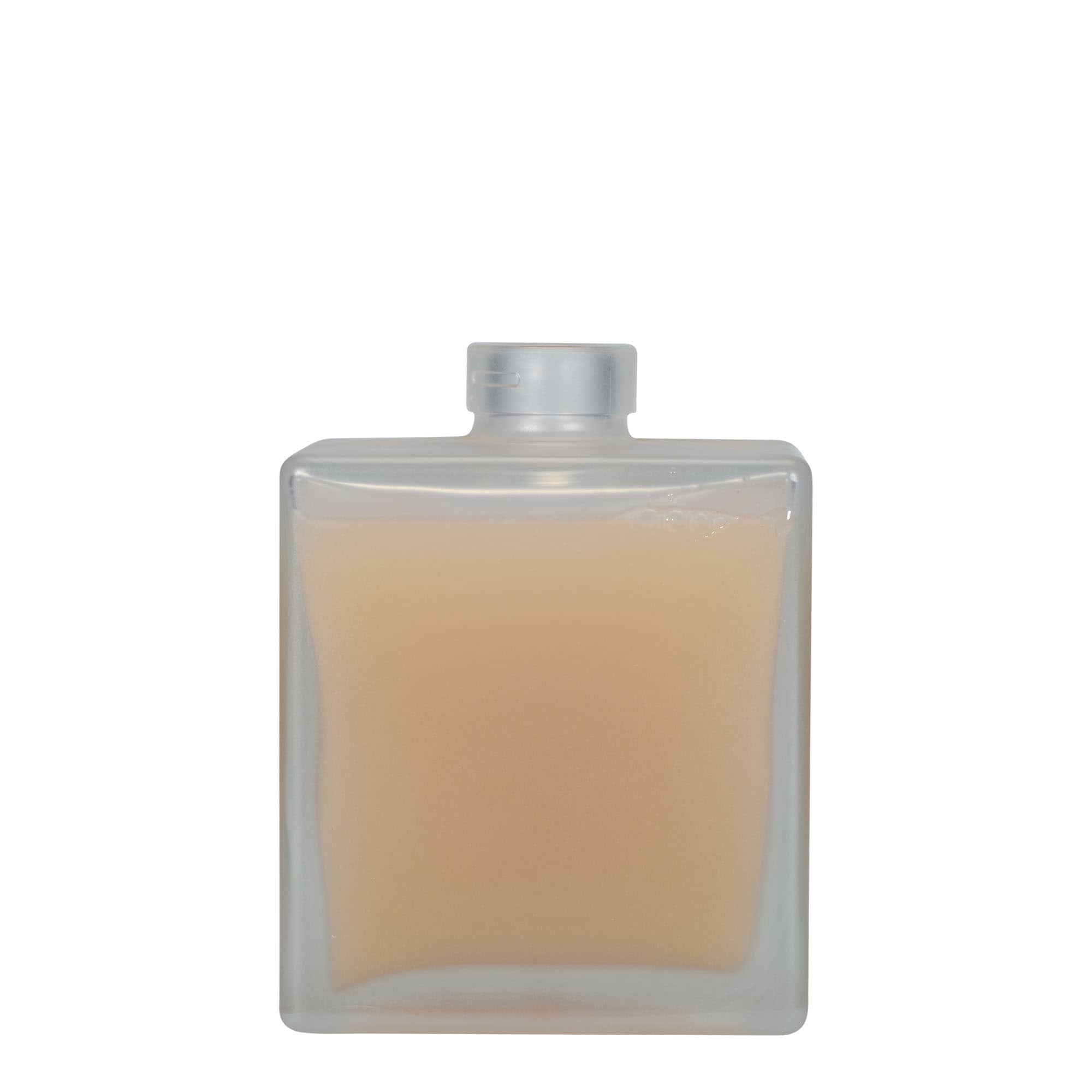 500 ml butelka szklana 'Cube', kwadratowa, matowa, zamknięcie: korek
