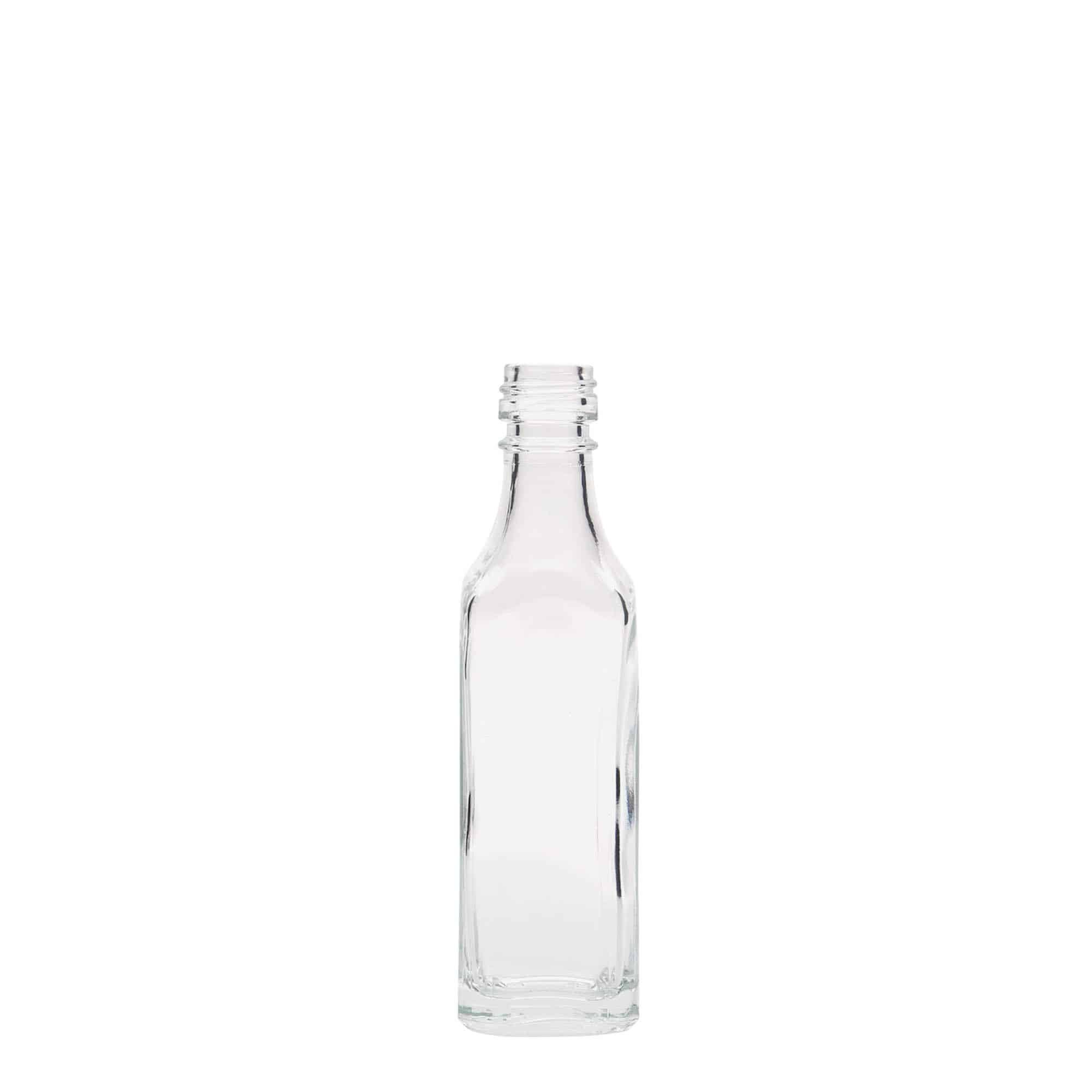 50 ml butelka szklana 'Siena', kwadratowa, zamknięcie: PP 18