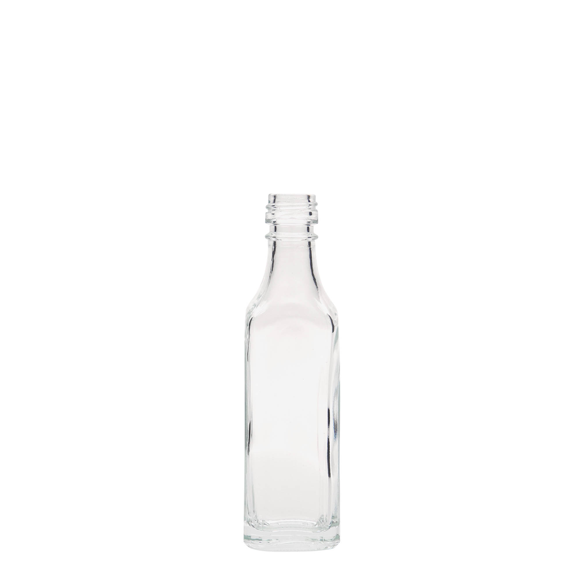 50 ml butelka szklana 'Siena', kwadratowa, gwint: PP 18 50 ml butelka szklana 'Siena', kwadratowa, gwint: PP 18