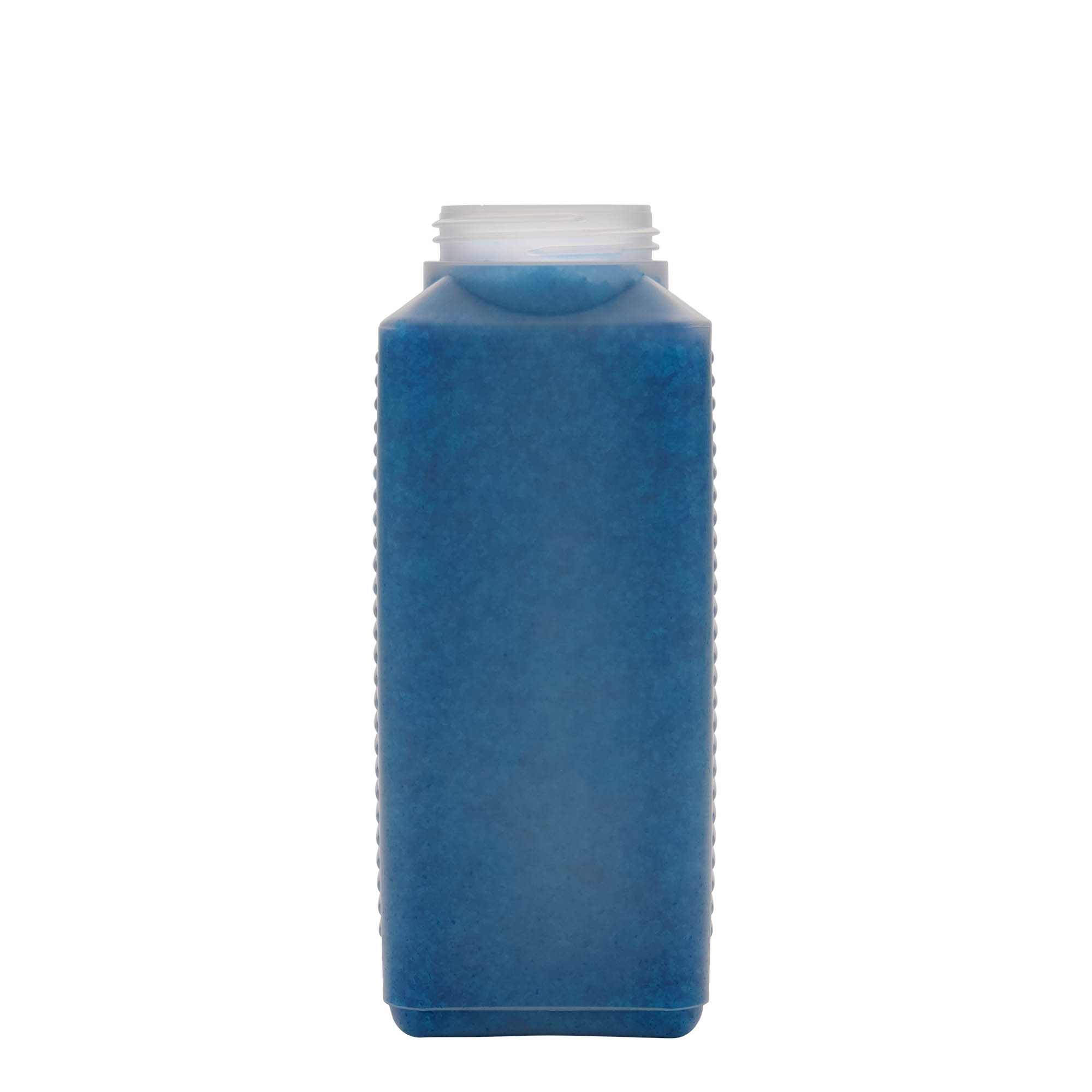 1.000 ml butelka z szeroką szyjką, prostokątna, tworzywo HDPE, naturalna, gwint: DIN 60 EPE