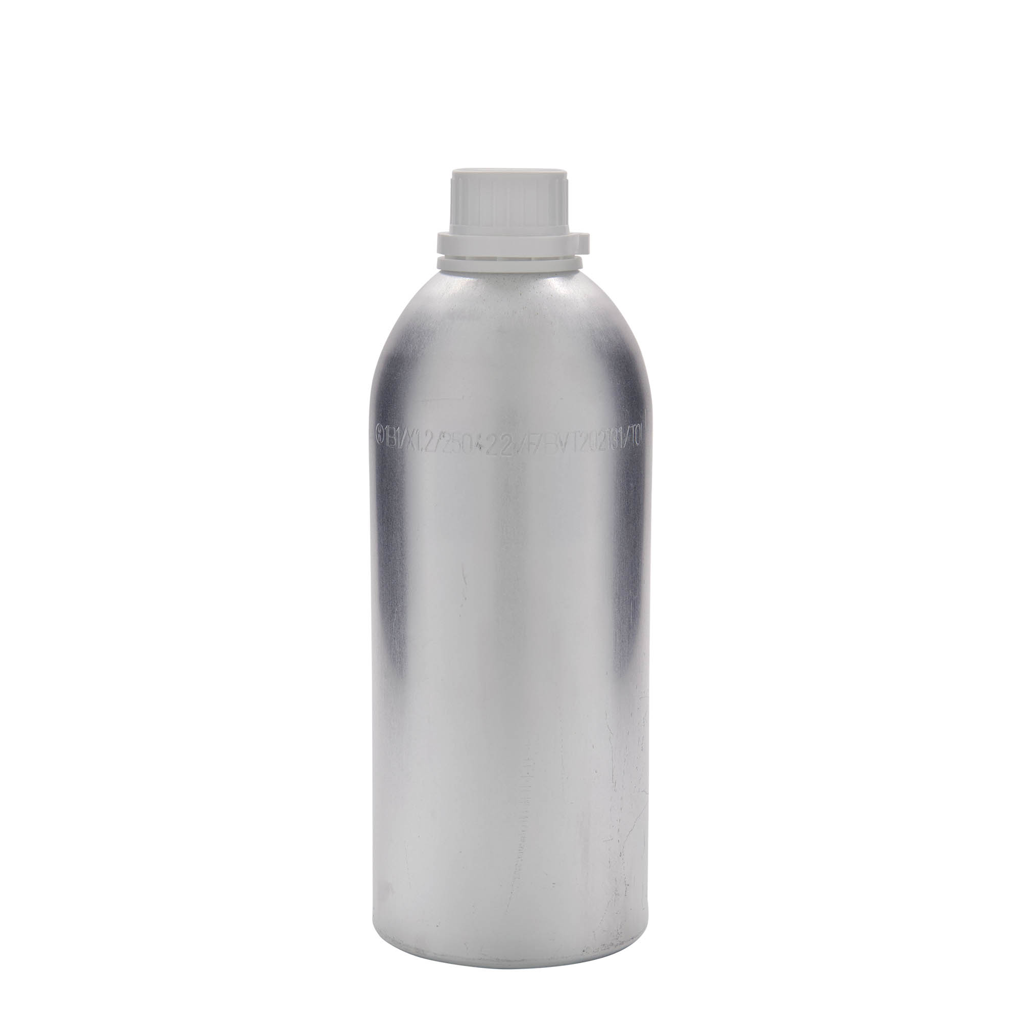 1100 ml butelka aluminiowa, metal, srebrny, gwint: DIN 32