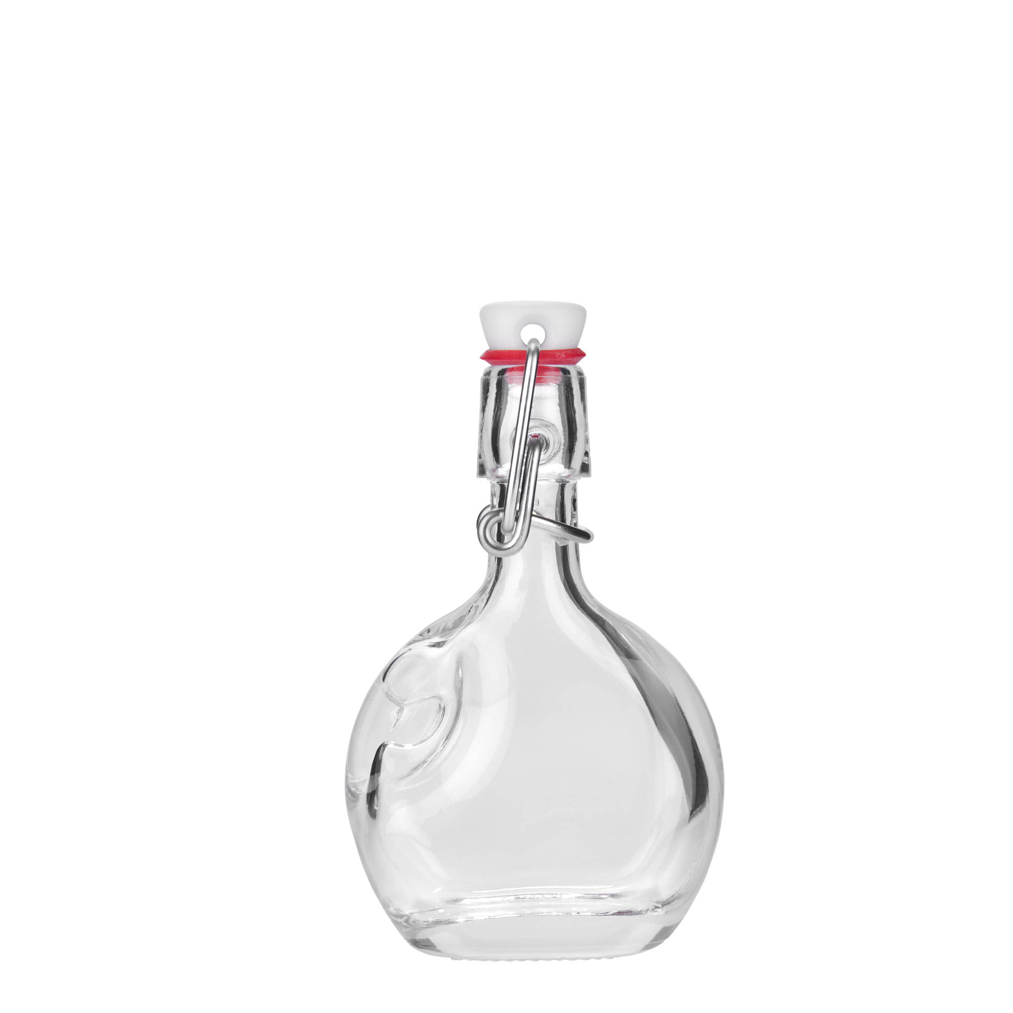 40 ml butelka szklana „Lukas”, owalna, otwór: zamknięcie na klamrę 40 ml butelka szklana „Lukas”, owalna, otwór: zamknięcie na klamrę