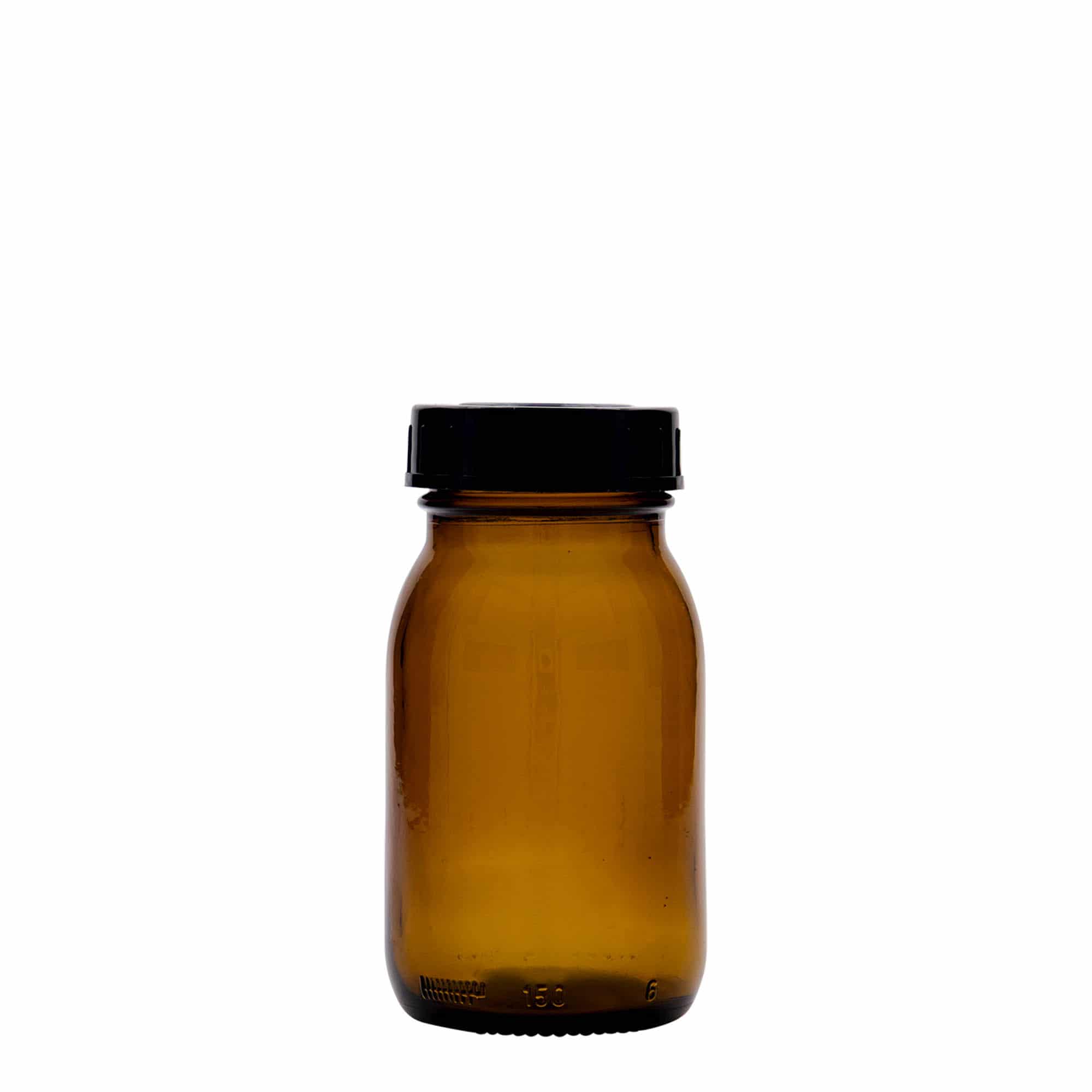 150 ml słoik z szerokim otworem, kolor brązowy, zamknięcie: DIN 45