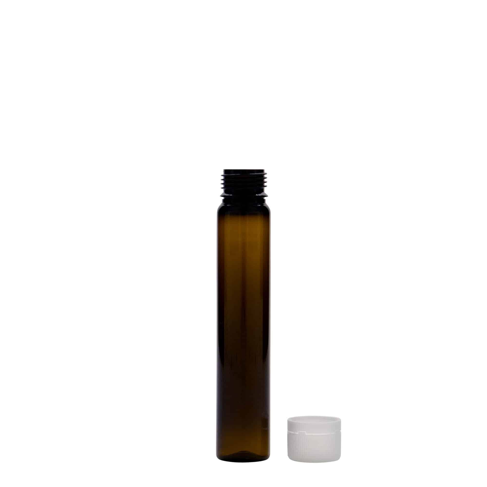 25 ml rurka PET, tworzywo sztuczne, brązowa, otwór: zakrętka na gwint