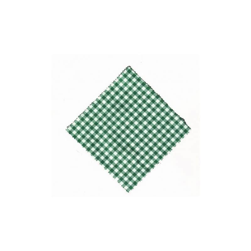 Kapturek na słoik w kratkę 15x15, kwadratowy, materiał tekstylny, kolor ciemnozielony, zamknięcie: TO58-TO82