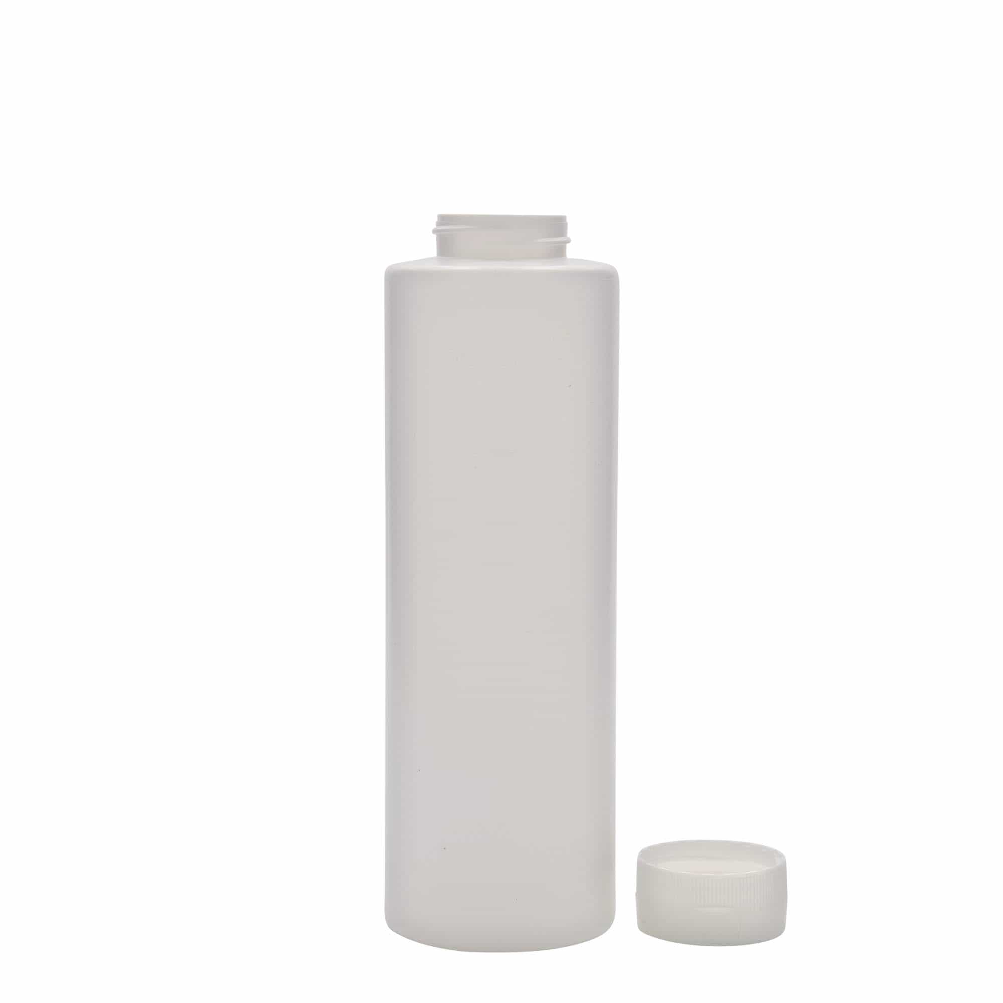 500 ml butelka na sos, tworzywo sztuczne LDPE, kolor biały, zamknięcie: 38/400