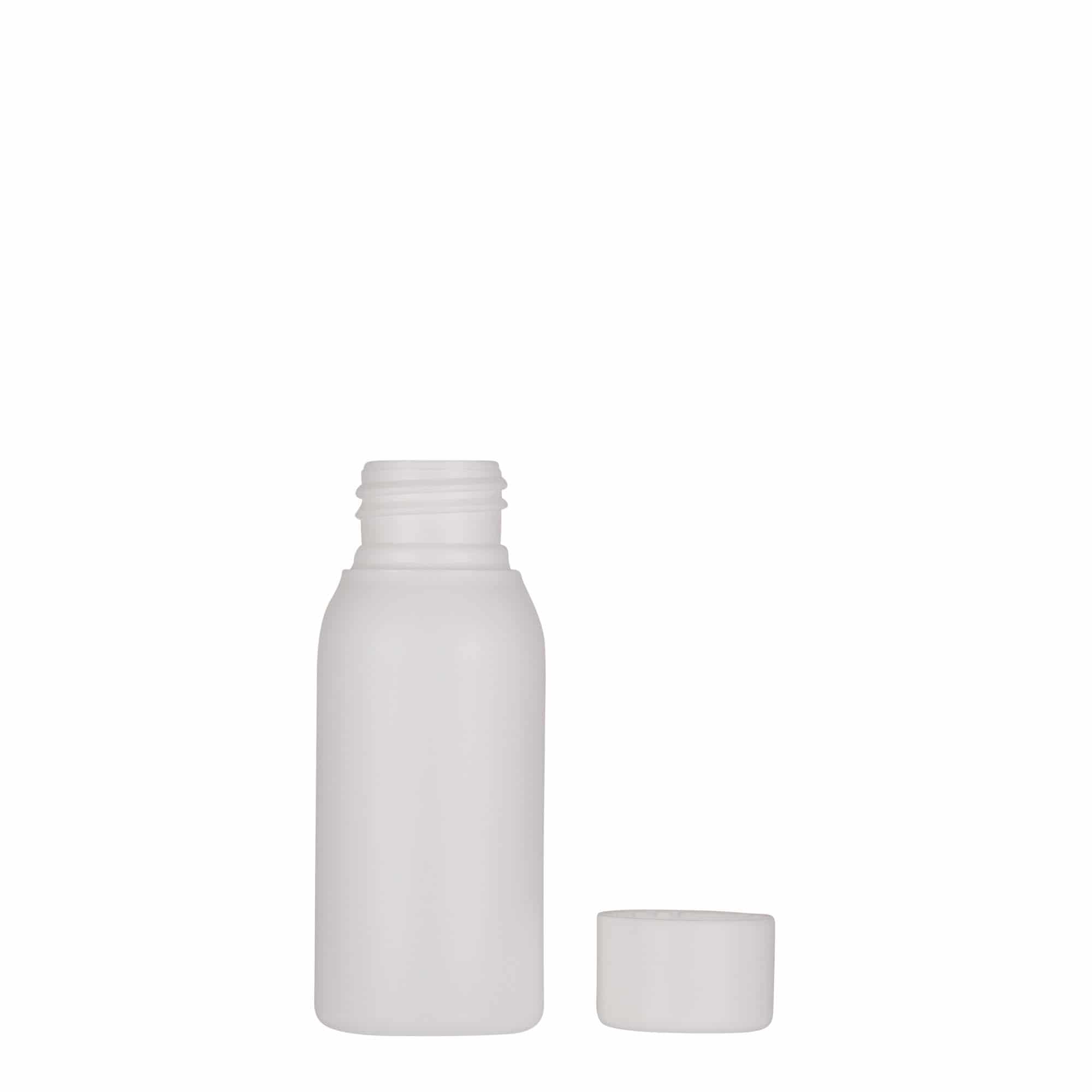 50 ml butelka z tworzywa sztucznego 'Tuffy', HDPE, kolor biały, zamknięcie: GPI 24/410