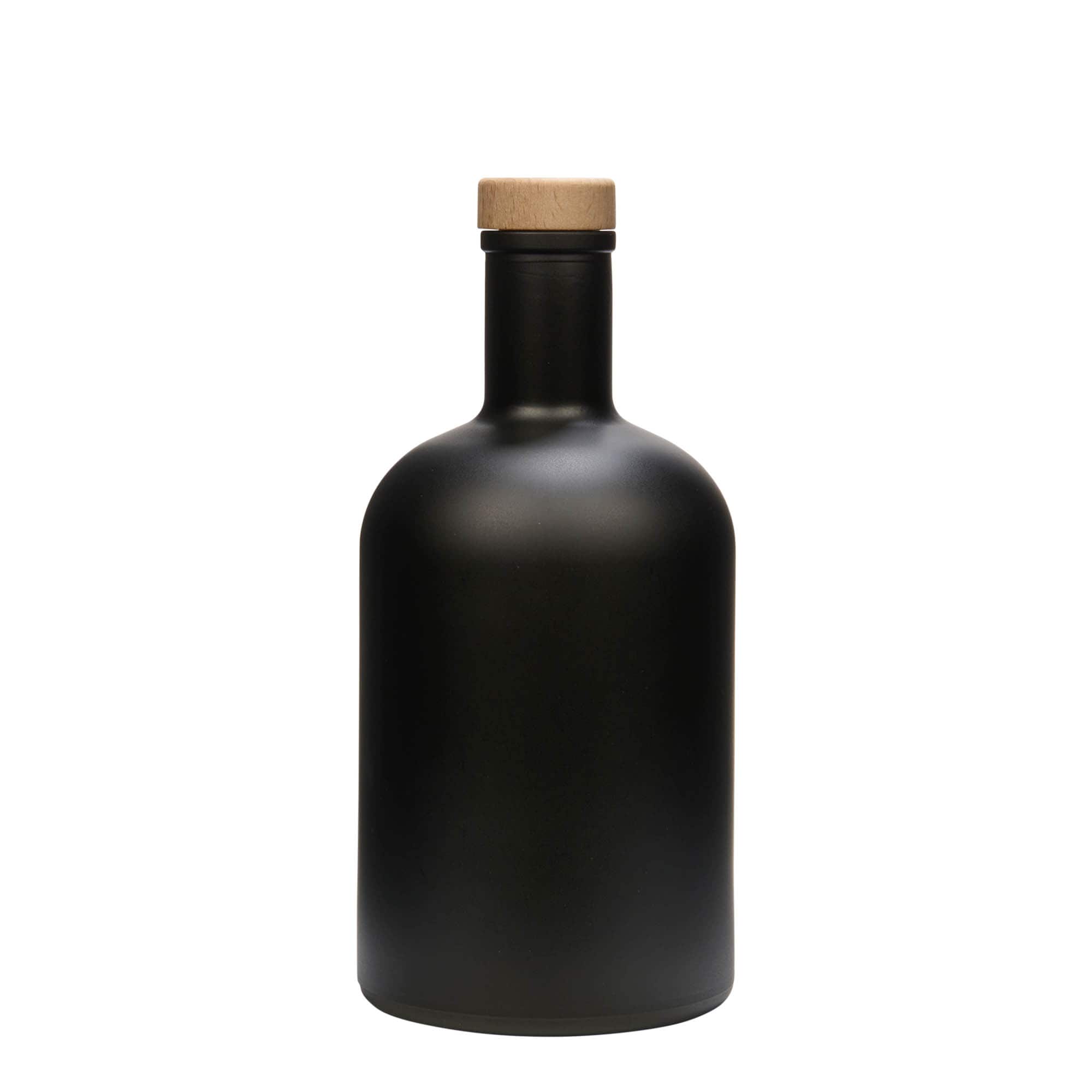 700 ml butelka szklana 'Gerardino', czarna, szyjka: korek