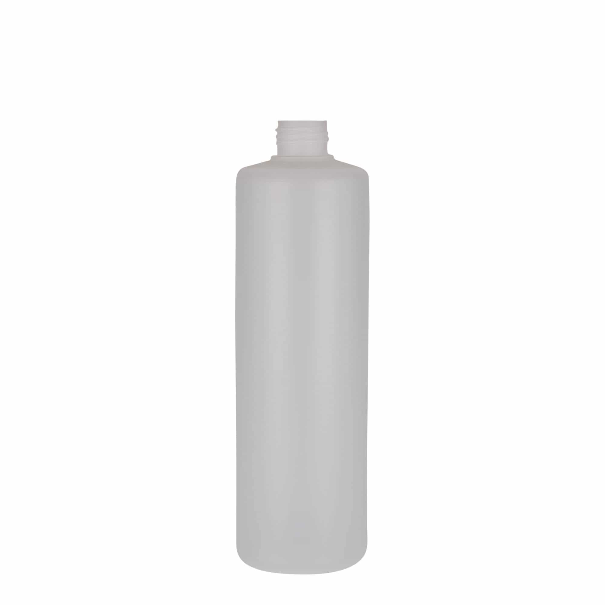 500 ml butelka okrągła, tworzywo sztuczne PE, kolor naturalny, zamknięcie: zakrętka