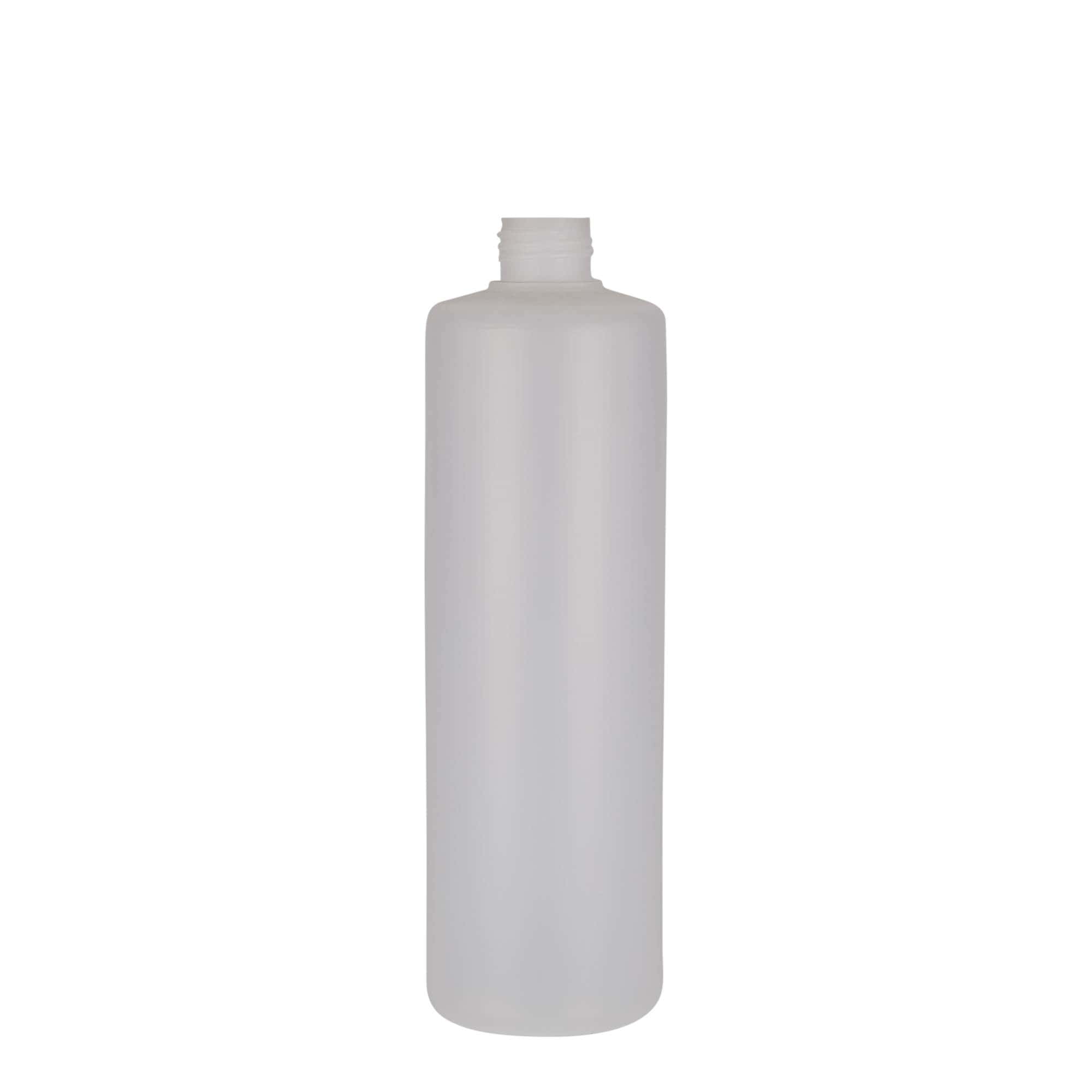 500 ml butelka okrągła, tworzywo sztuczne PE, naturalna, otwór: zakrętka