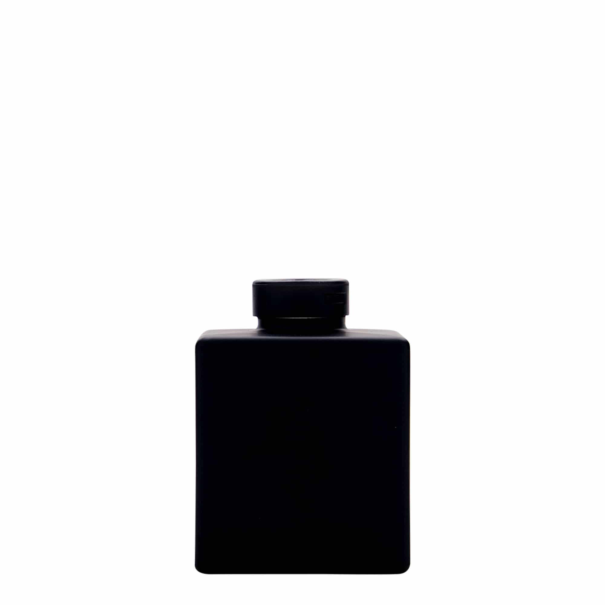 100 ml butelka szklana „Cube”, kwadratowa, czarna, szyjka: korek