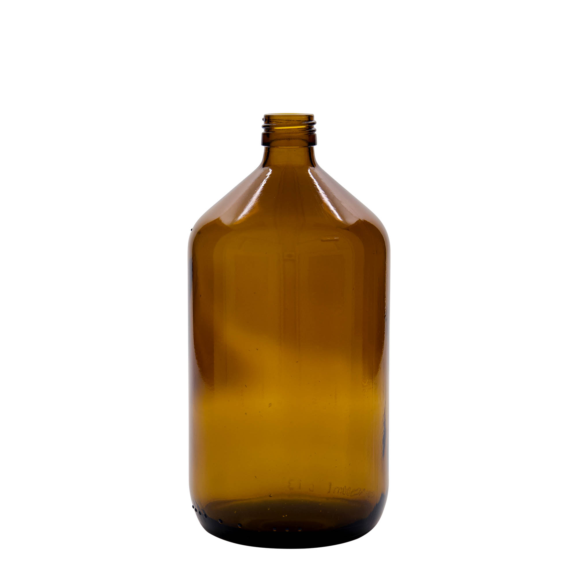 1.000 ml butelka medyczna, brązowa, szkło, szyjka: PP 28