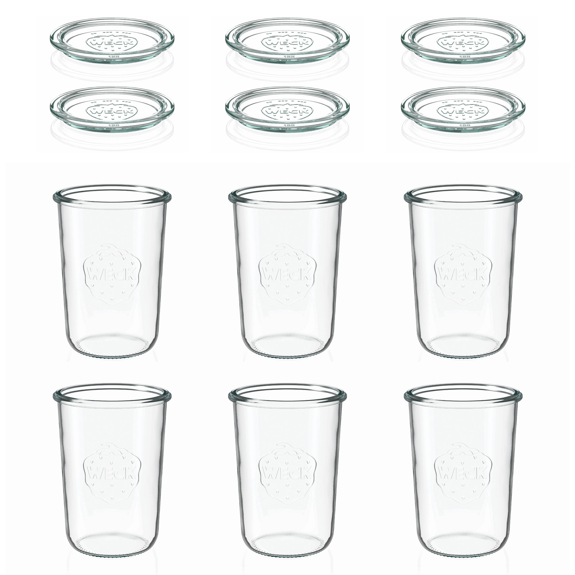 6x 850 ml słoik WECK typu Sturz z szklanym wieczkiem RR 100