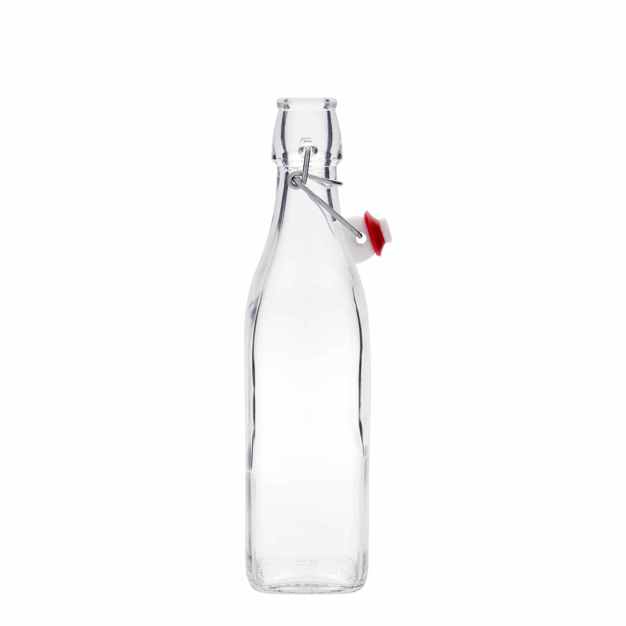 500 ml butelka szklana 'Swing, kwadratowa, szyjka: zamknięcie na klamrę