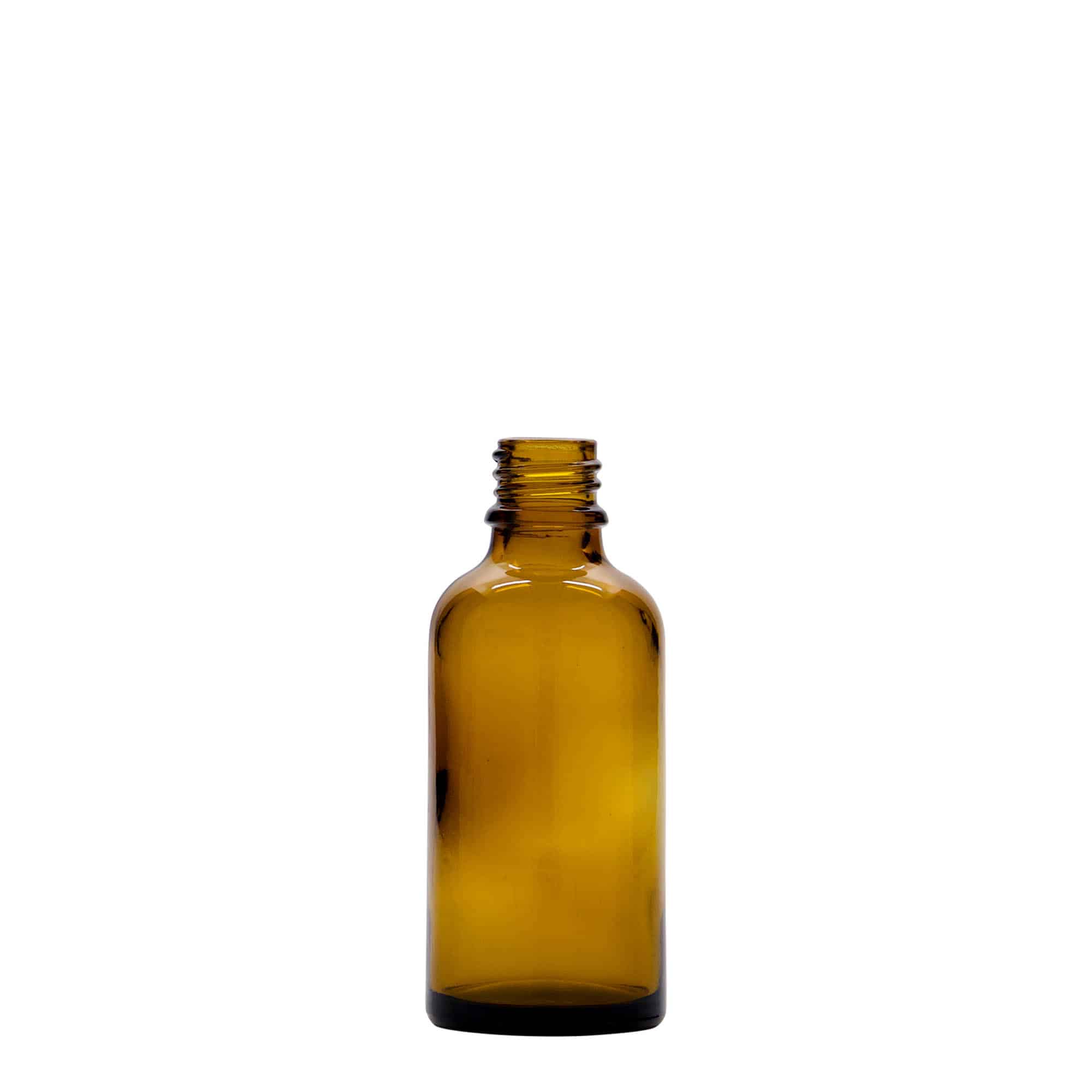 50 ml butelka farmaceutyczna z pompką do emulsji, szkło, kolor brązowy, zamknięcie: DIN 18