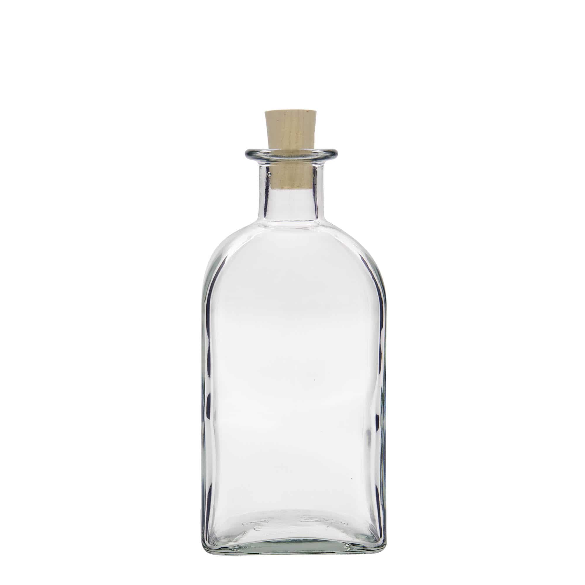 500 ml butelka szklana apteczna Carré, kwadratowa, zamknięcie: korek