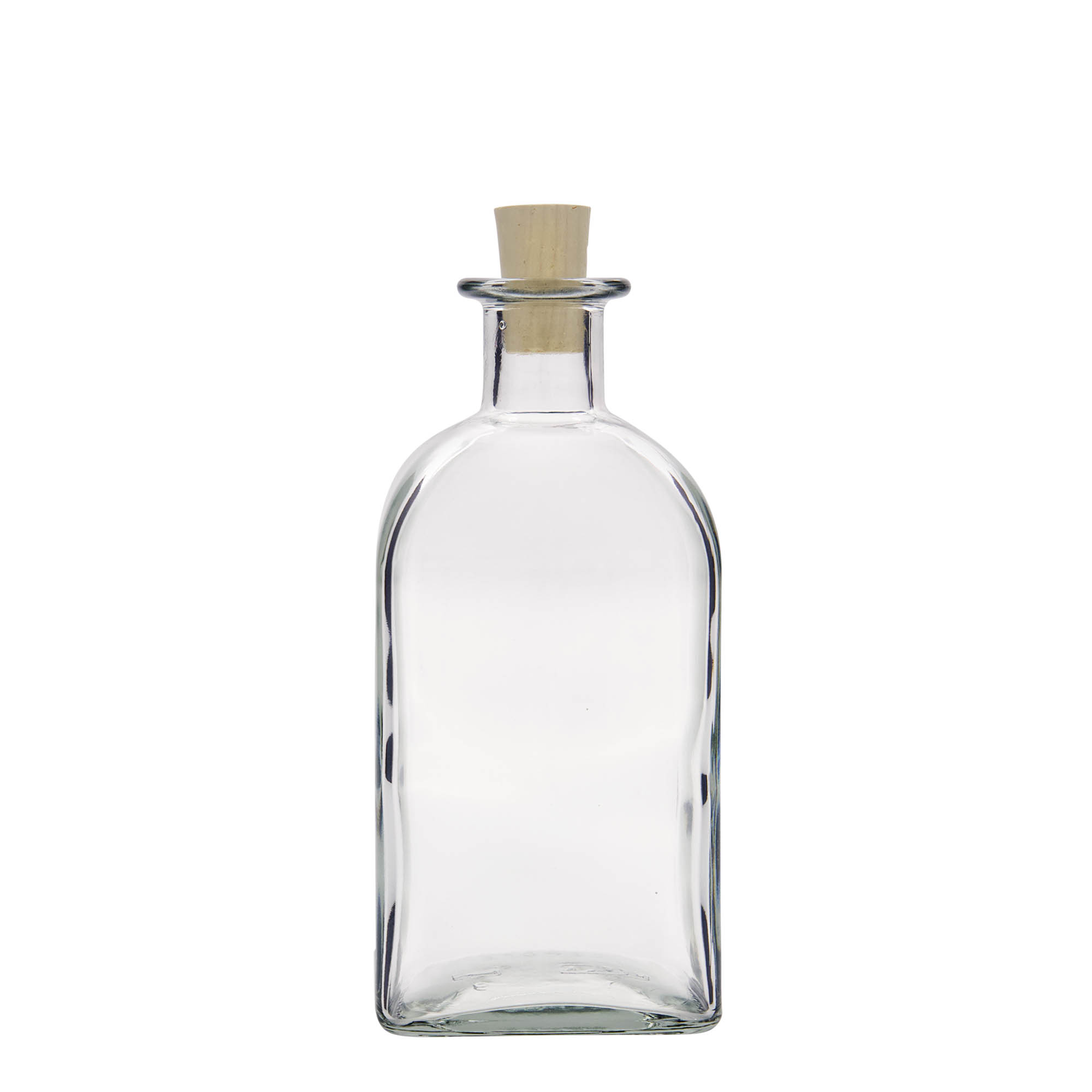 500 ml szklana butelka Apotheker Carré, kwadratowa, wylot: korek