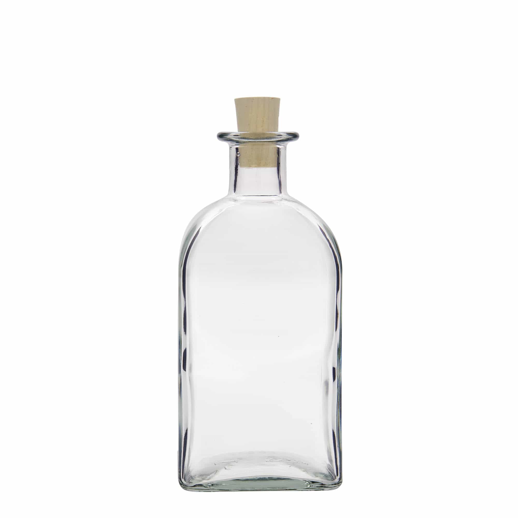 500 ml szklana butelka Apotheker Carré, kwadratowa, wylot: korek