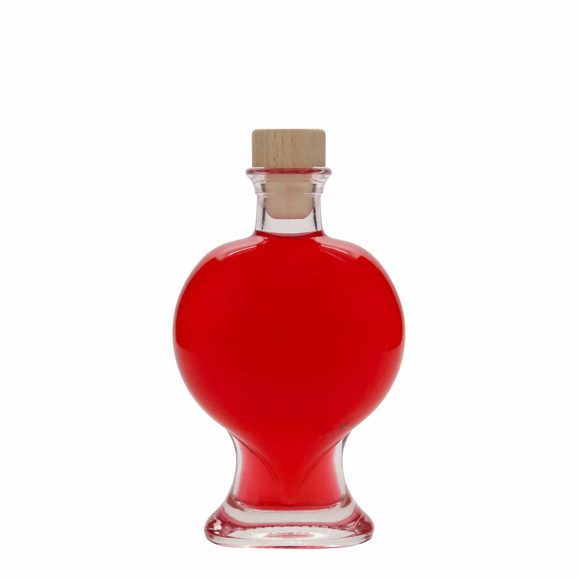 200 ml butelka szklana 'Serce', zamknięcie: korek