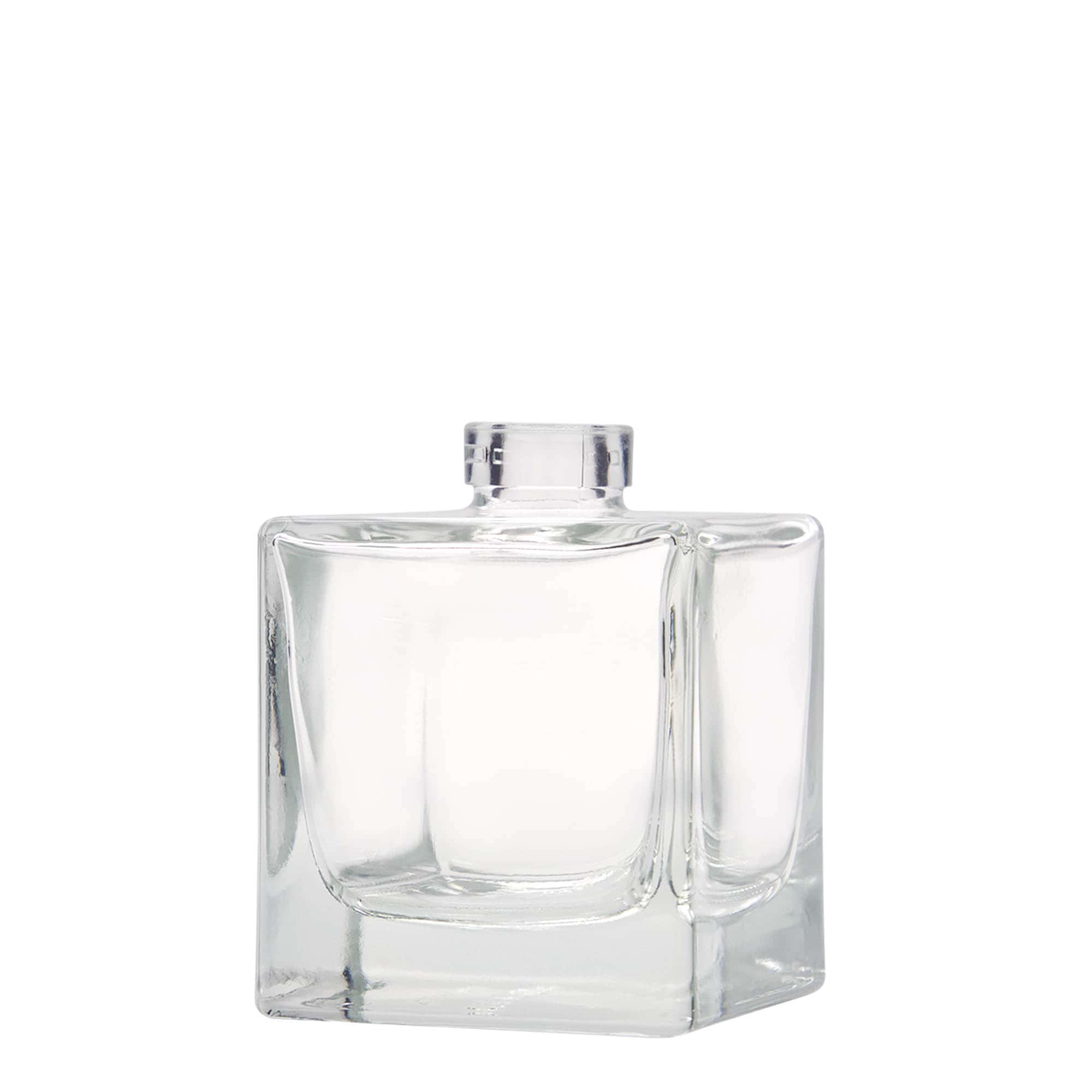 200 ml szklana butelka 'Cube', kwadratowa, szyjka: korek