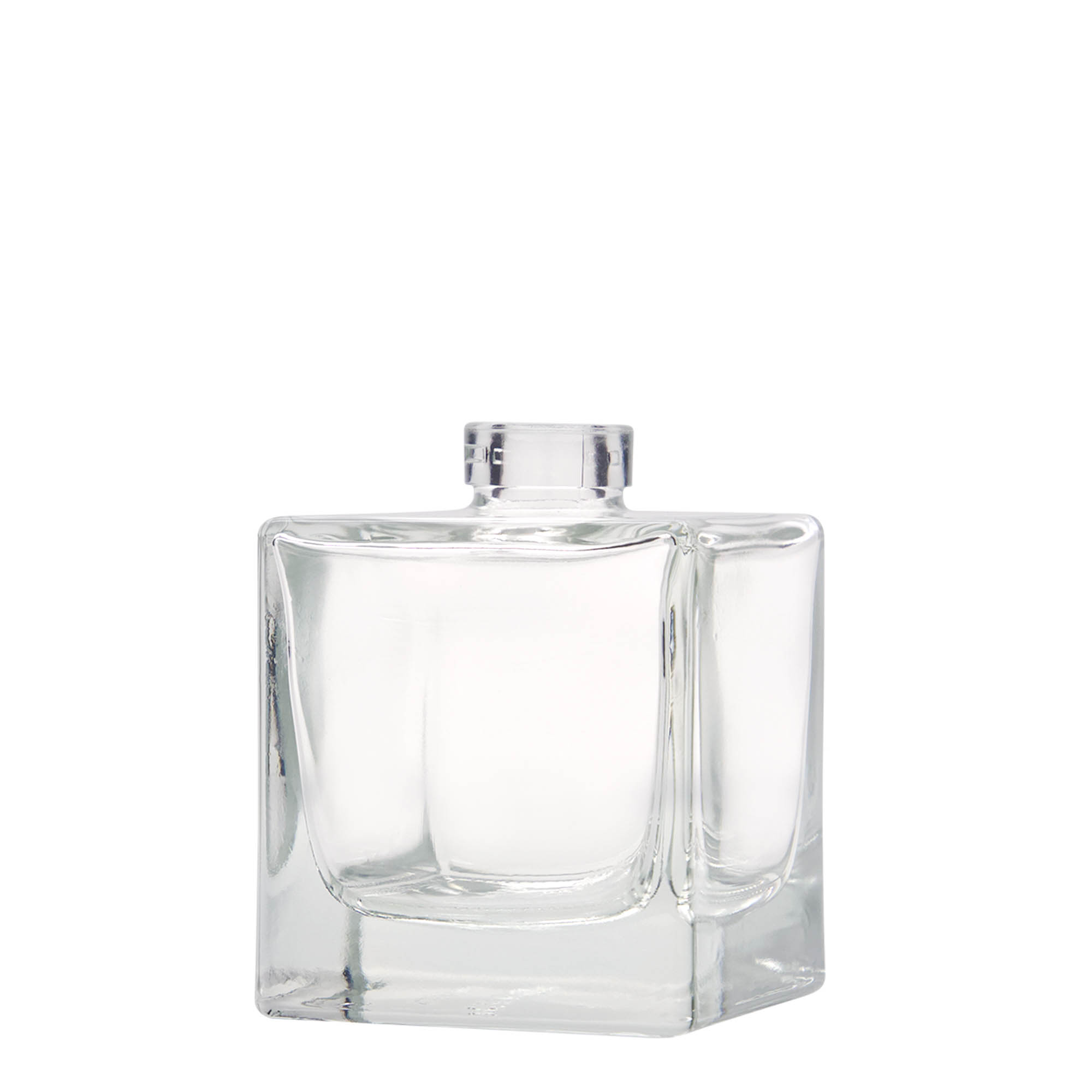 200 ml szklana butelka 'Cube', kwadratowa, szyjka: korek